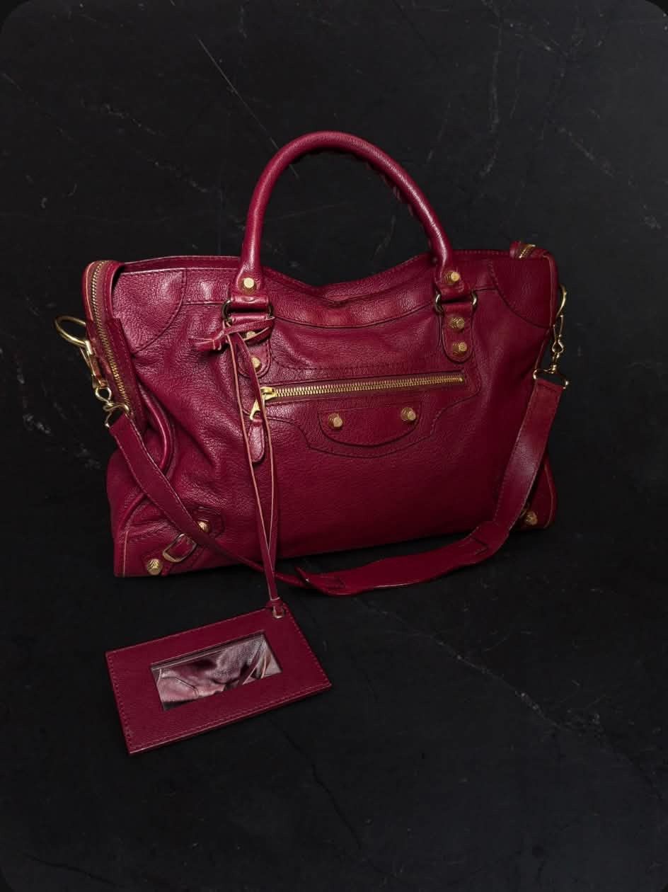 Balenciaga Balenciaga Classic Citybag — Wine Red / Gold Hardware Size ONE SIZE - 2 Thumbnail