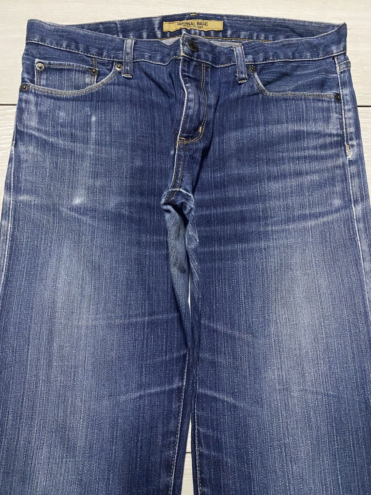 Japanese Brand Vintage Uniqlo S001 Blue Wash Straigt Slim Jeans Size US 32 / EU 48 - 3 Thumbnail