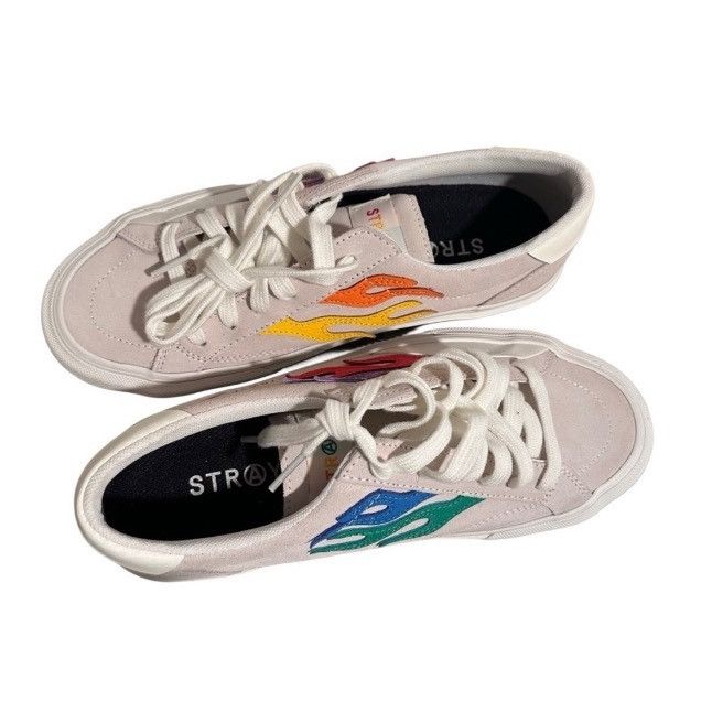STRAYE Straye Logan Flame Cream Rainbow Sneaker Skate Shoe Unisex Size US 8 / EU 41 - 7 Thumbnail