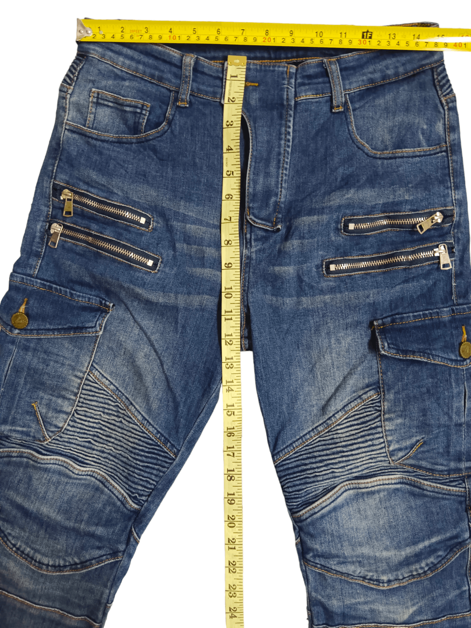 Japanese Brand VOLERO Balmain Inspired Multi Pocket Biker Denim Size US 30 / EU 46 - 6 Thumbnail