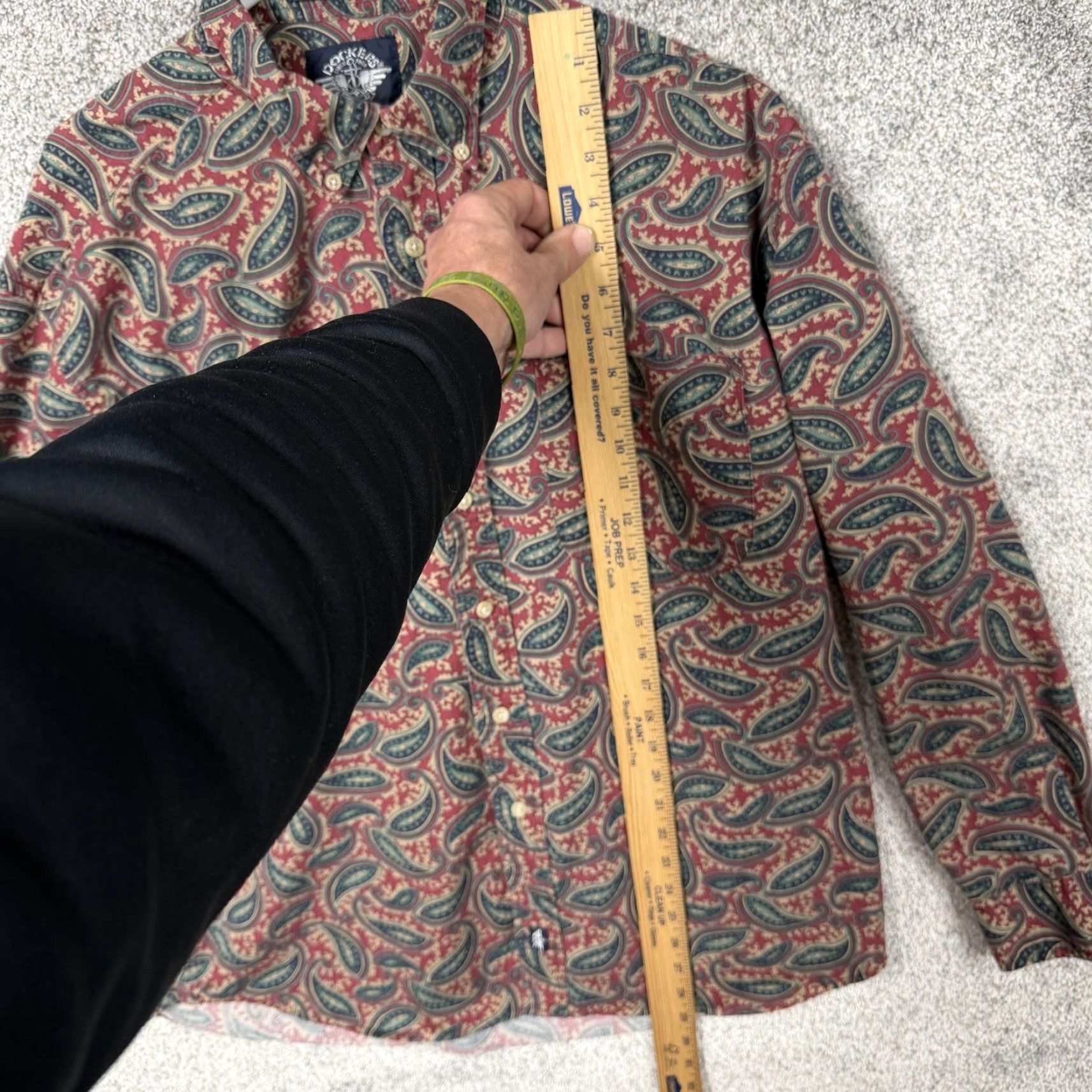 Dockers VINTAGE Dockers Shirt Mens Large Red Paisley 90s Button-Down Cotton Long Sleeve Casual Size US L / EU 52-54 / 3 - 2 Thumbnail