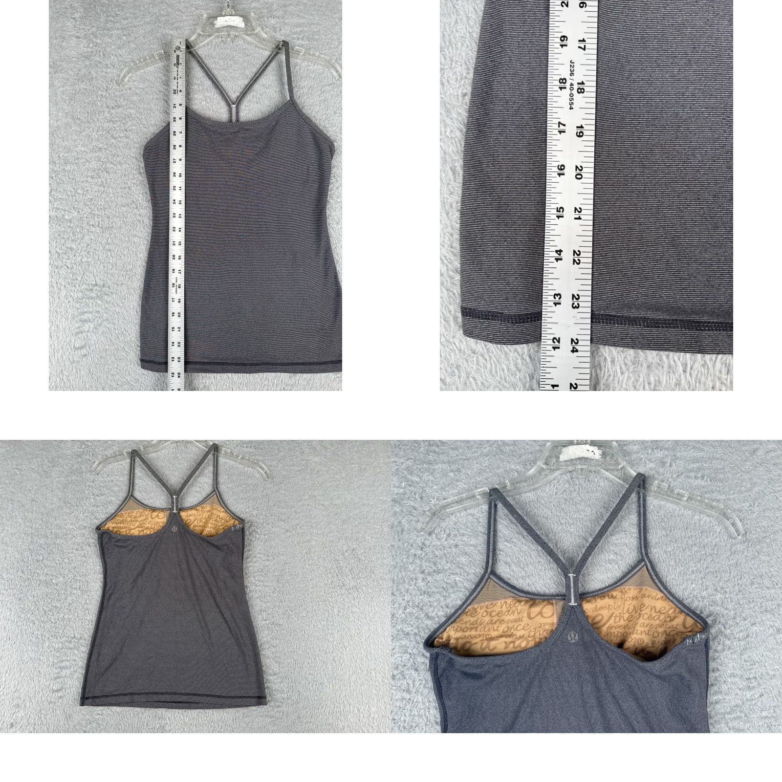 Lululemon Lululemon Shirt Women Gray Stripe Power Y Tank Luon Built In Bra Size M / US 6-8 / IT 42-44 - 8 Thumbnail