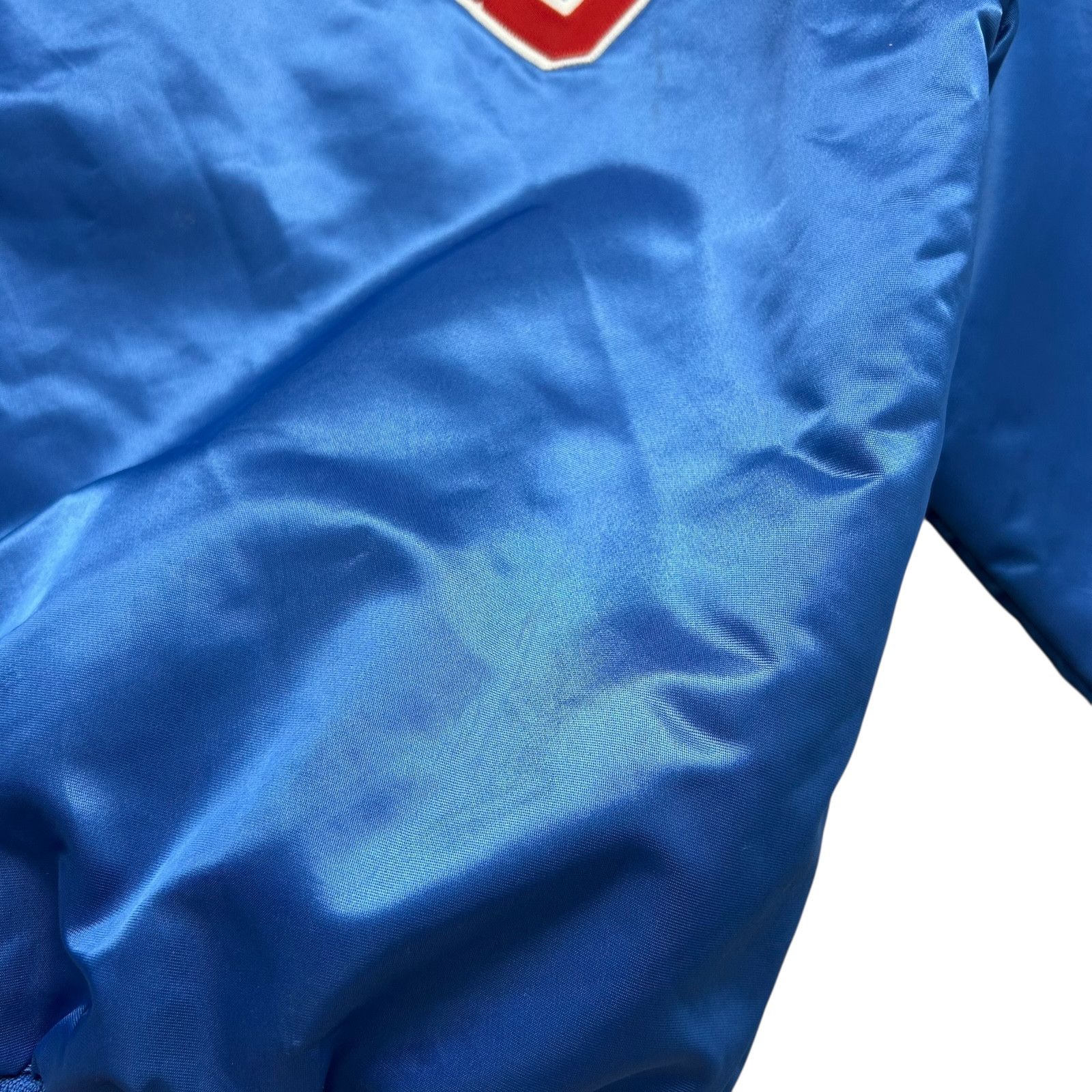MLB VTG 90s CHICAGO CUBS CHALK LINE SATIN JACKET SPELL OUT L Size US L / EU 52-54 / 3 - 10 Thumbnail
