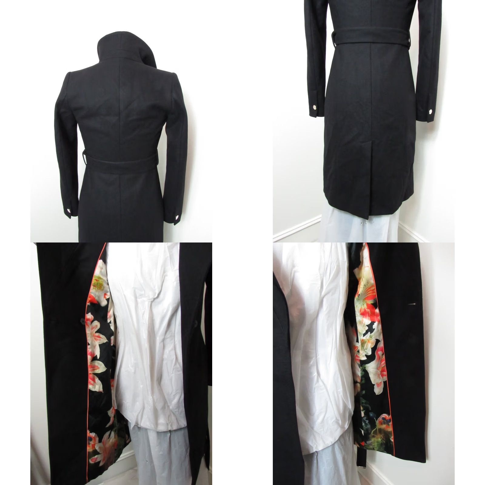Ted Baker Ted Baker Coat Womens 12 Black London Ellegant Cashmere Wool Blend Wrap SIZE Size XL / US 12-14 / IT 48-50 - 10 Thumbnail