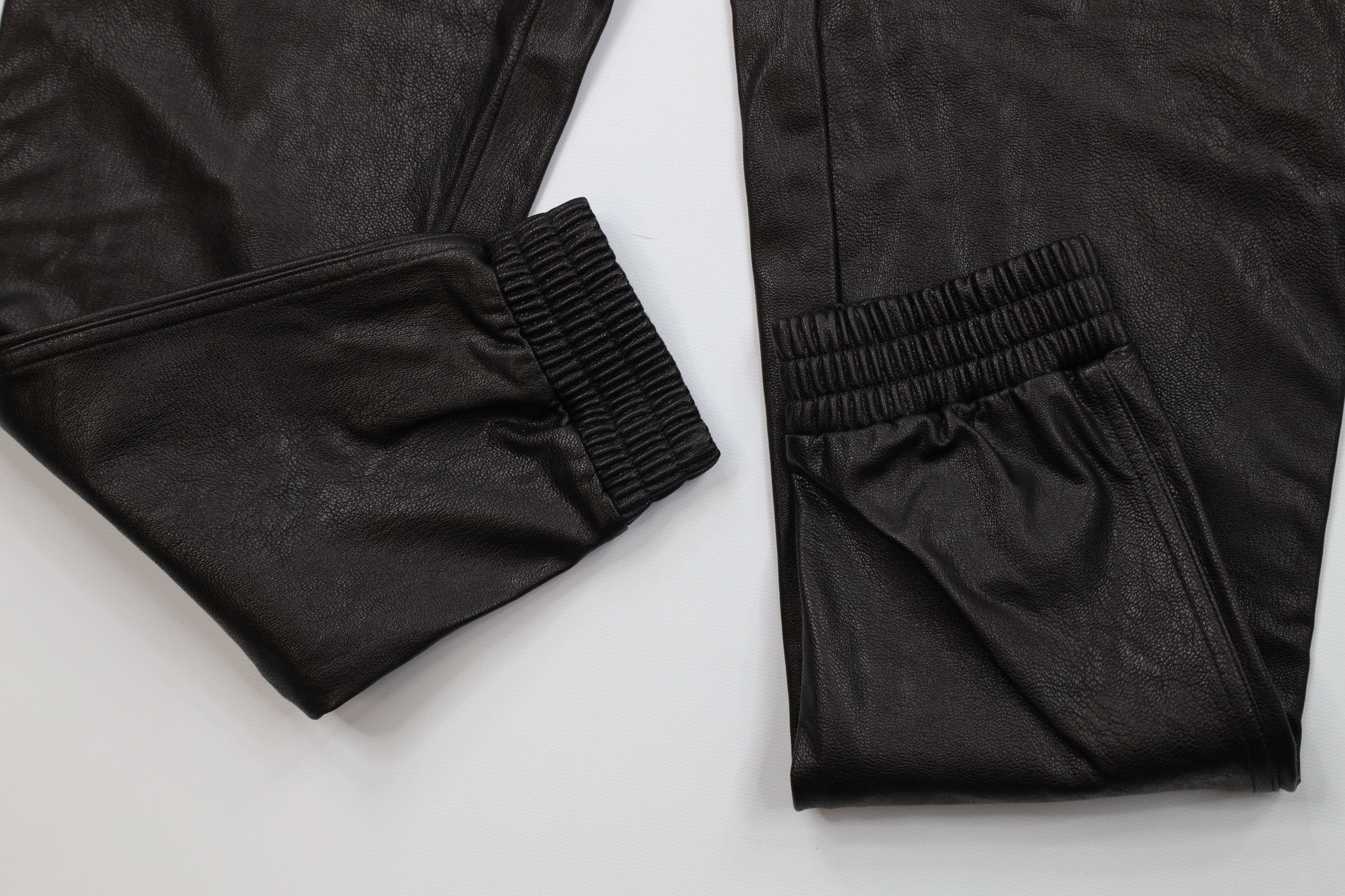 Vintage Spanx Faux Leather Like Joggers Pants Black Noir Cuffed Size 28" / US 6 / IT 42 - 5 Thumbnail