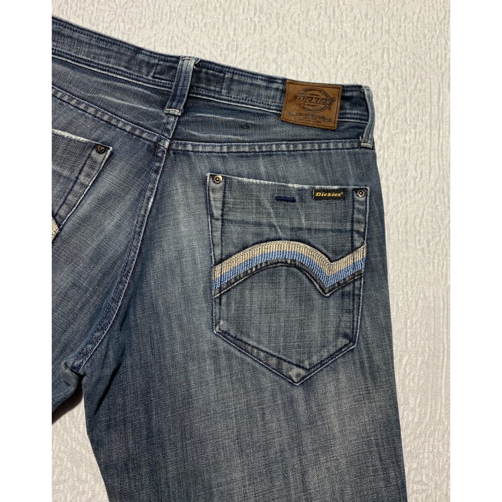 Dickies Dickies Jeans Men's 32×32 Regular Straight Distressed Embroidered USA Original Dickies jeans denim cotton 5-pocket Men Regular Gray/Medium wash Size US 32 / EU 48 - 5 Thumbnail