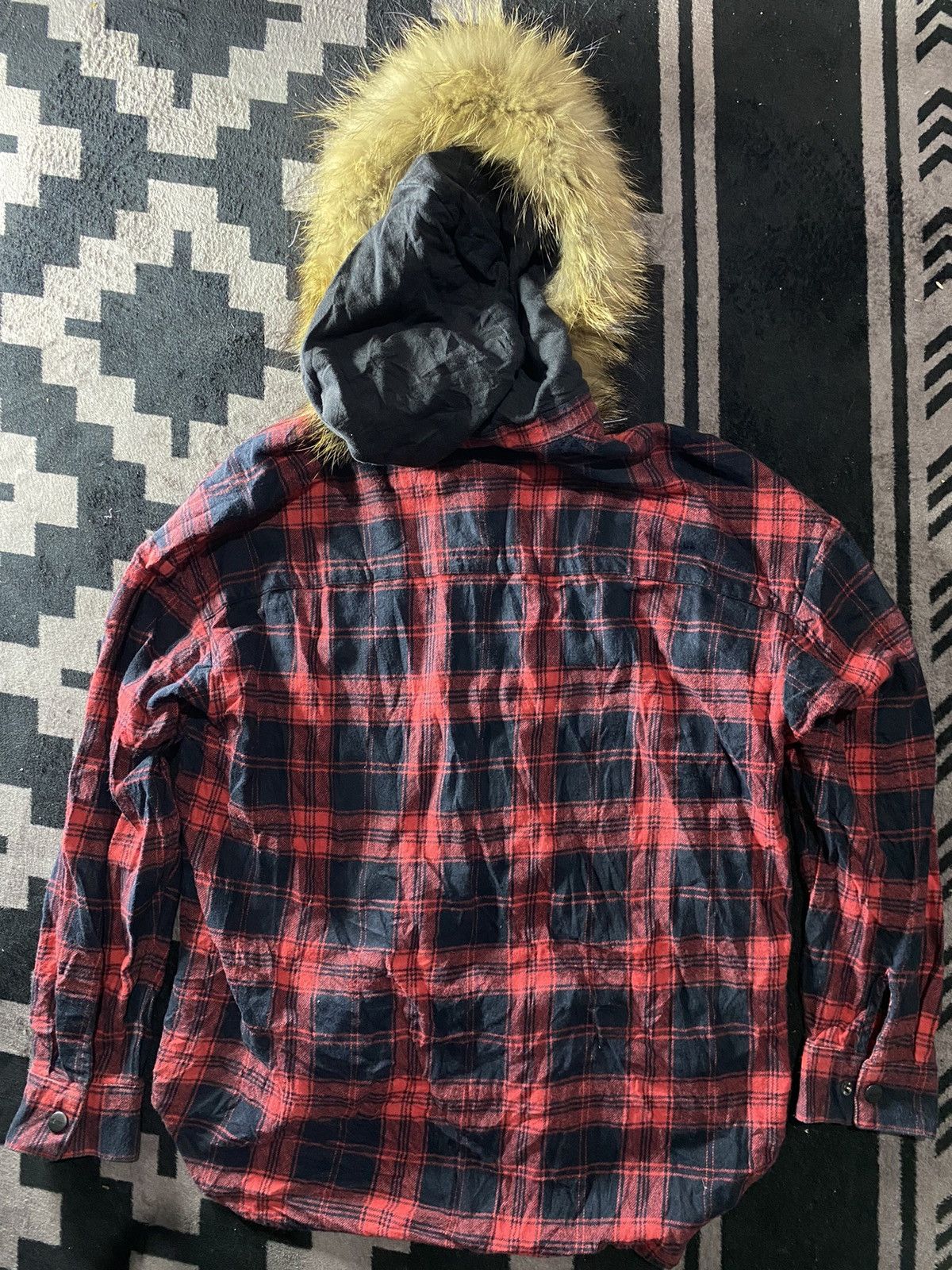 Le Grande Bleu (L.G.B.) Japanese tbj nearby faux fur tartan hoodie Size US L / EU 52-54 / 3 - 2 Thumbnail