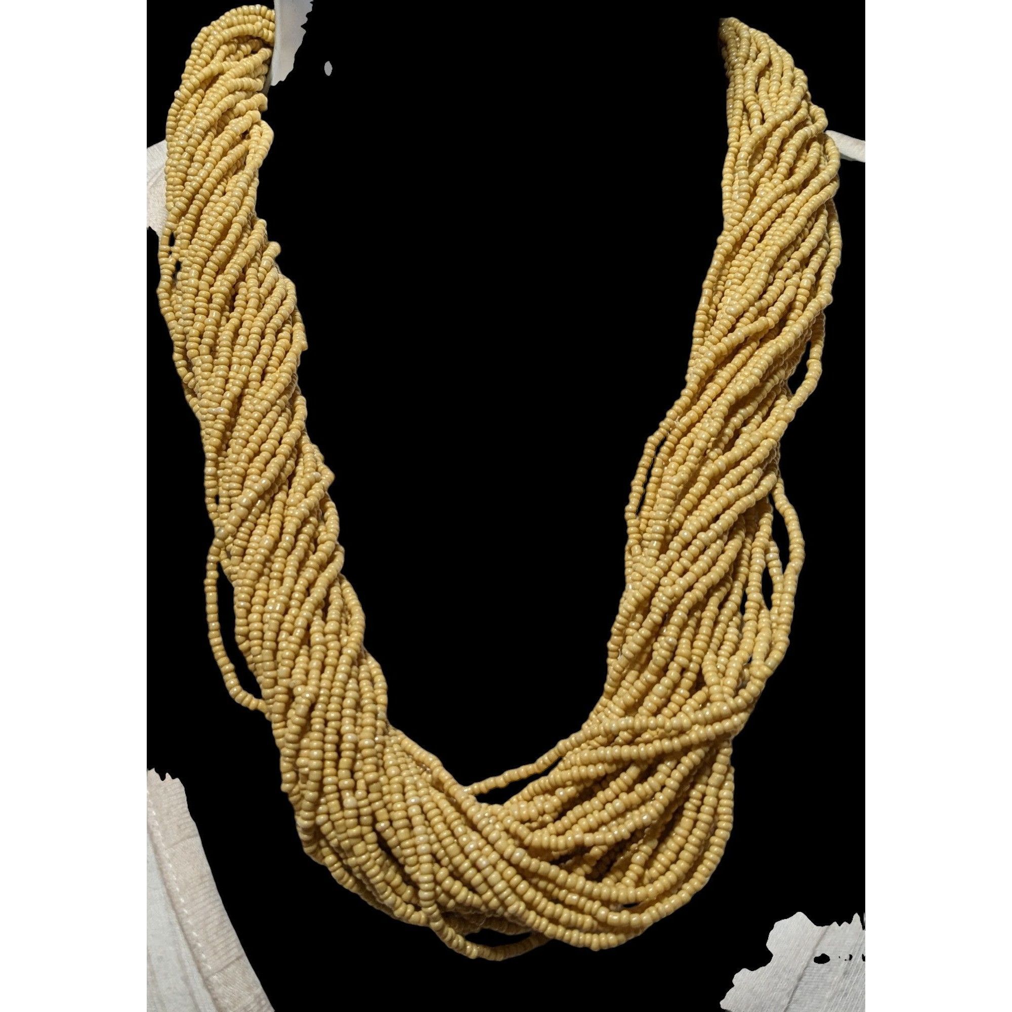 Other Retro Champagne Beaded Glass Torsade Necklace Size ONE SIZE - 2 Thumbnail