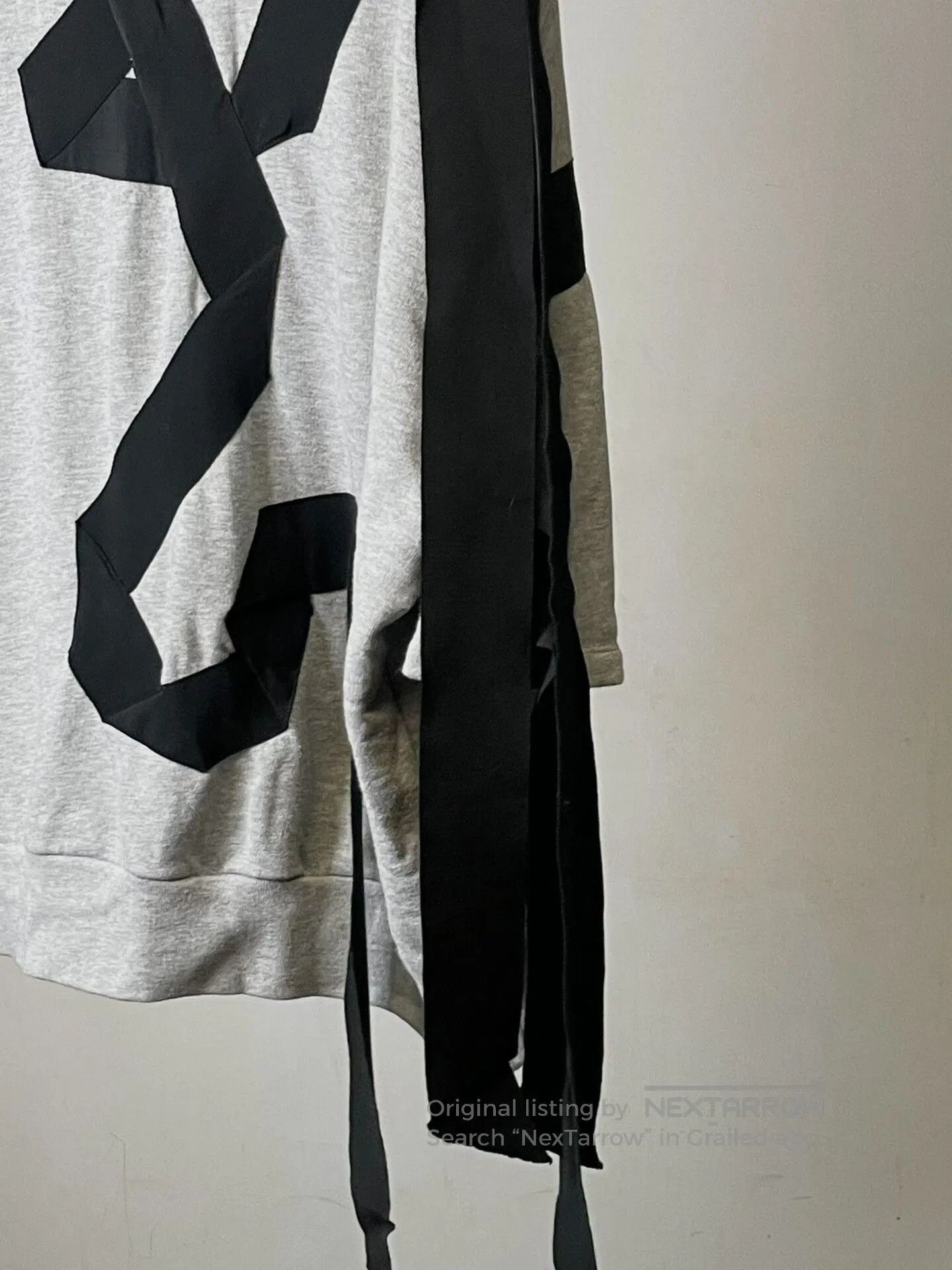 Dries Van Noten gray oversized hoodie with ribbons. Size M / US 6-8 / IT 42-44 - 5 Thumbnail