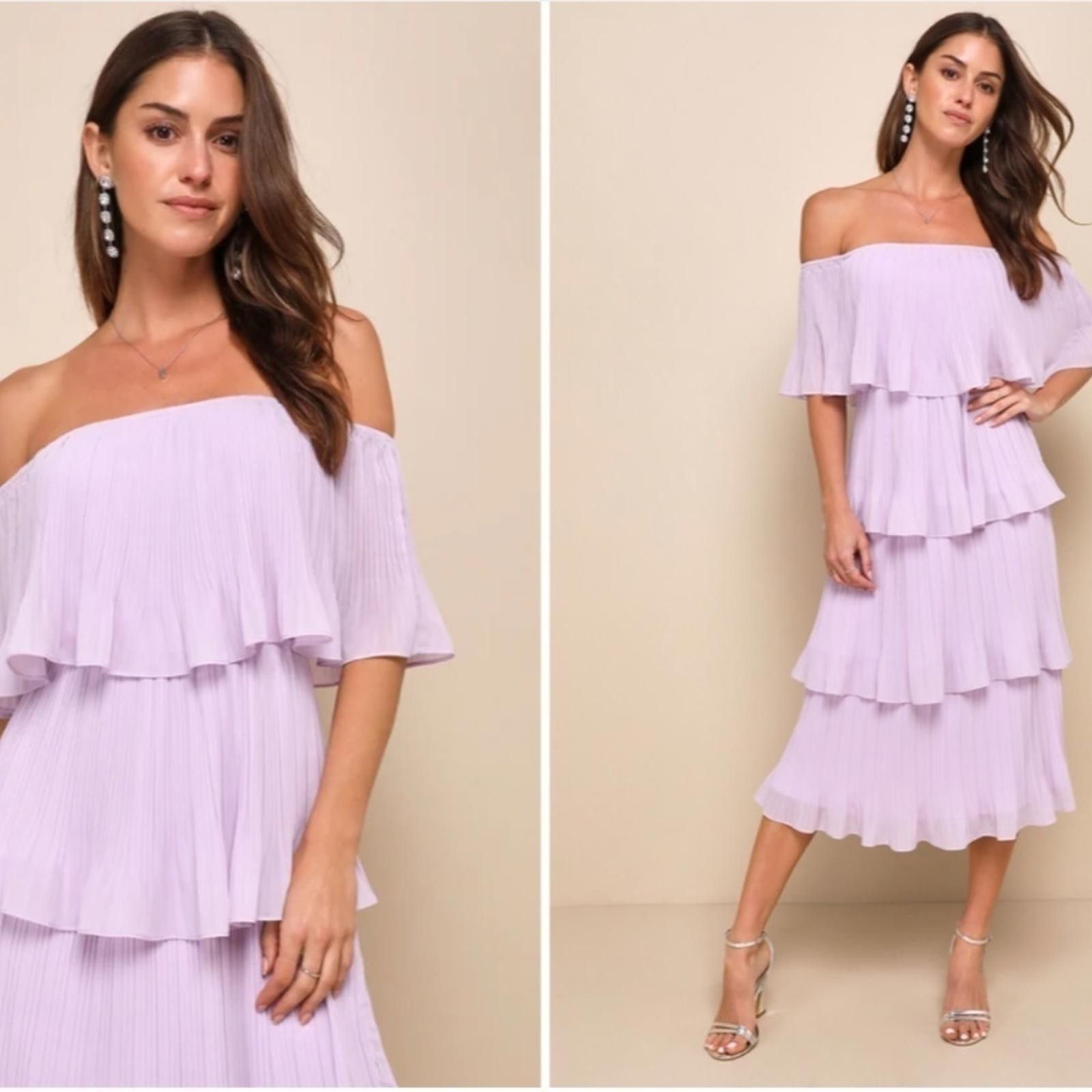 Lulus LULU's Prom Wedding Romantic Ruffles Off the Shoulder Midi Size M / US 6-8 / IT 42-44 - 1 Thumbnail