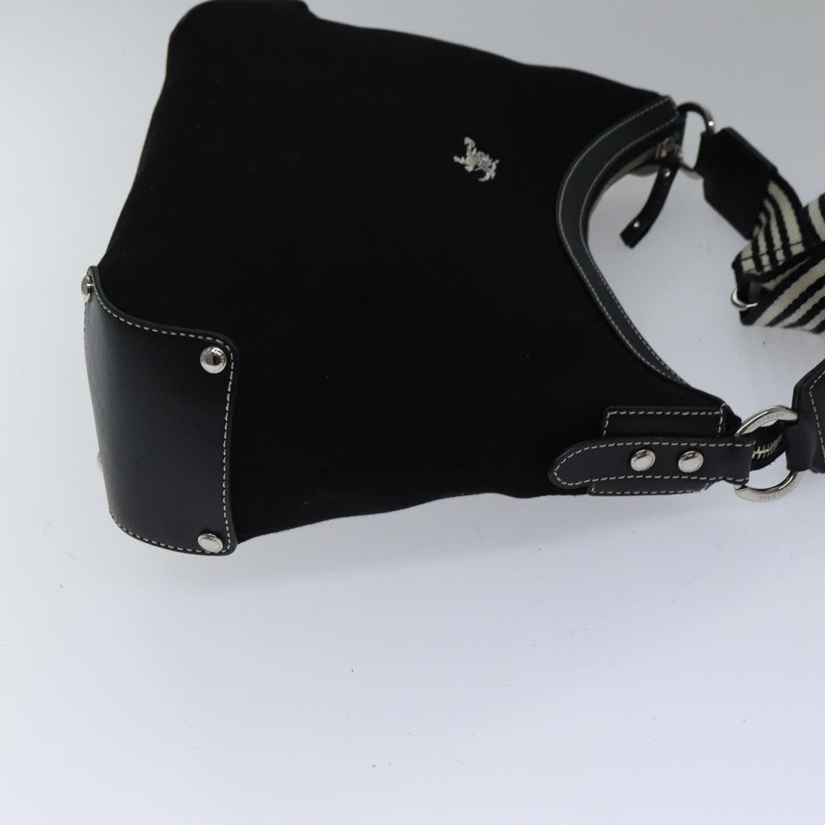 Burberry Blue Label Shoulder Bag Canvas Black White