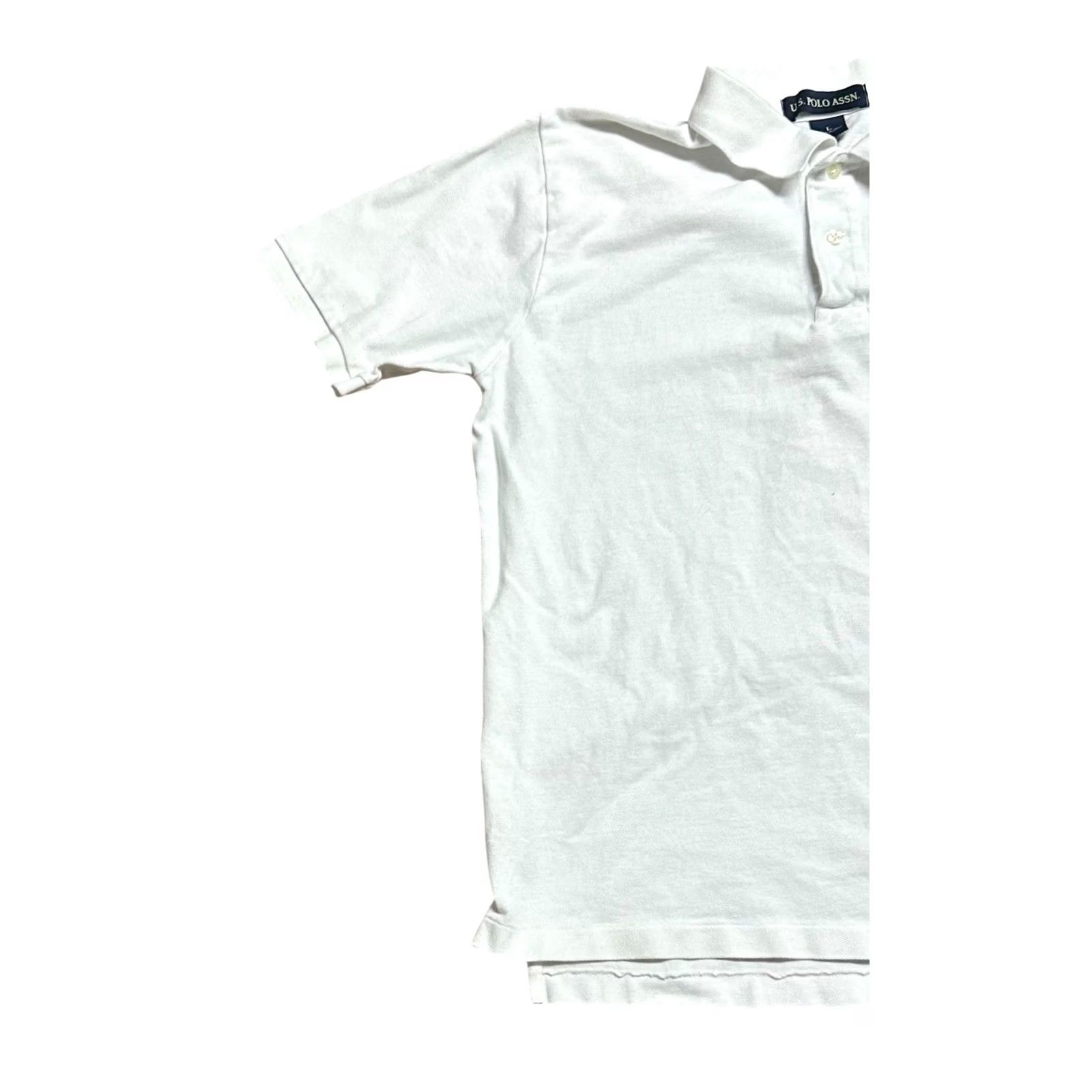 Vintage US Polo Assn Polo Shirt Short Sleeve White Large Womens Golf Polo Shirt Regular Fit 100% Cotton Size L / US 10 / IT 46 - 2 Thumbnail