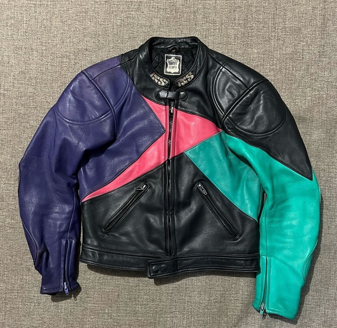 80's Racing gear Geunie Leather Jacket