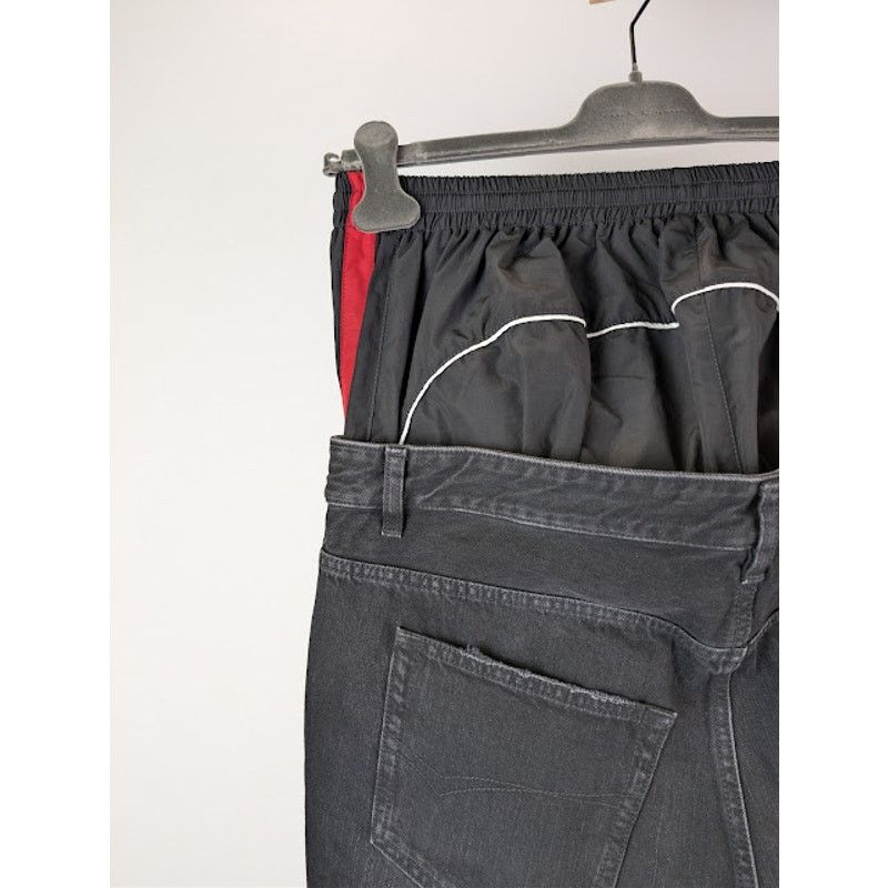 Balenciaga o1rshd1 Q:2 / Layered Kuroki Denim Jeans in Midnight Black Size US 32 / EU 48 - 16 Thumbnail
