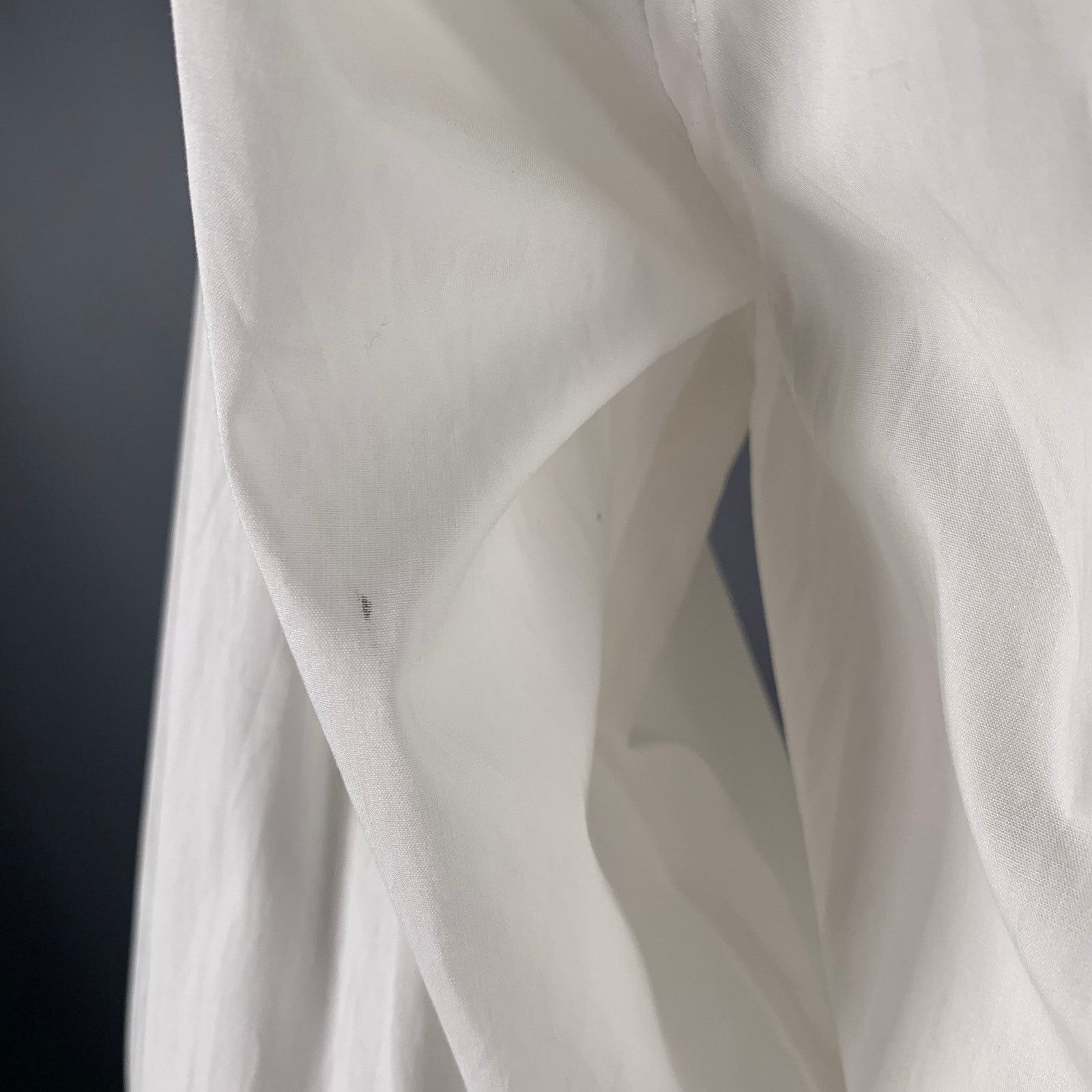 Other Size 48 White Pleated Cotton High Collar Long Sleeve Shirt Size US M / EU 48-50 / 2 - 7 Thumbnail