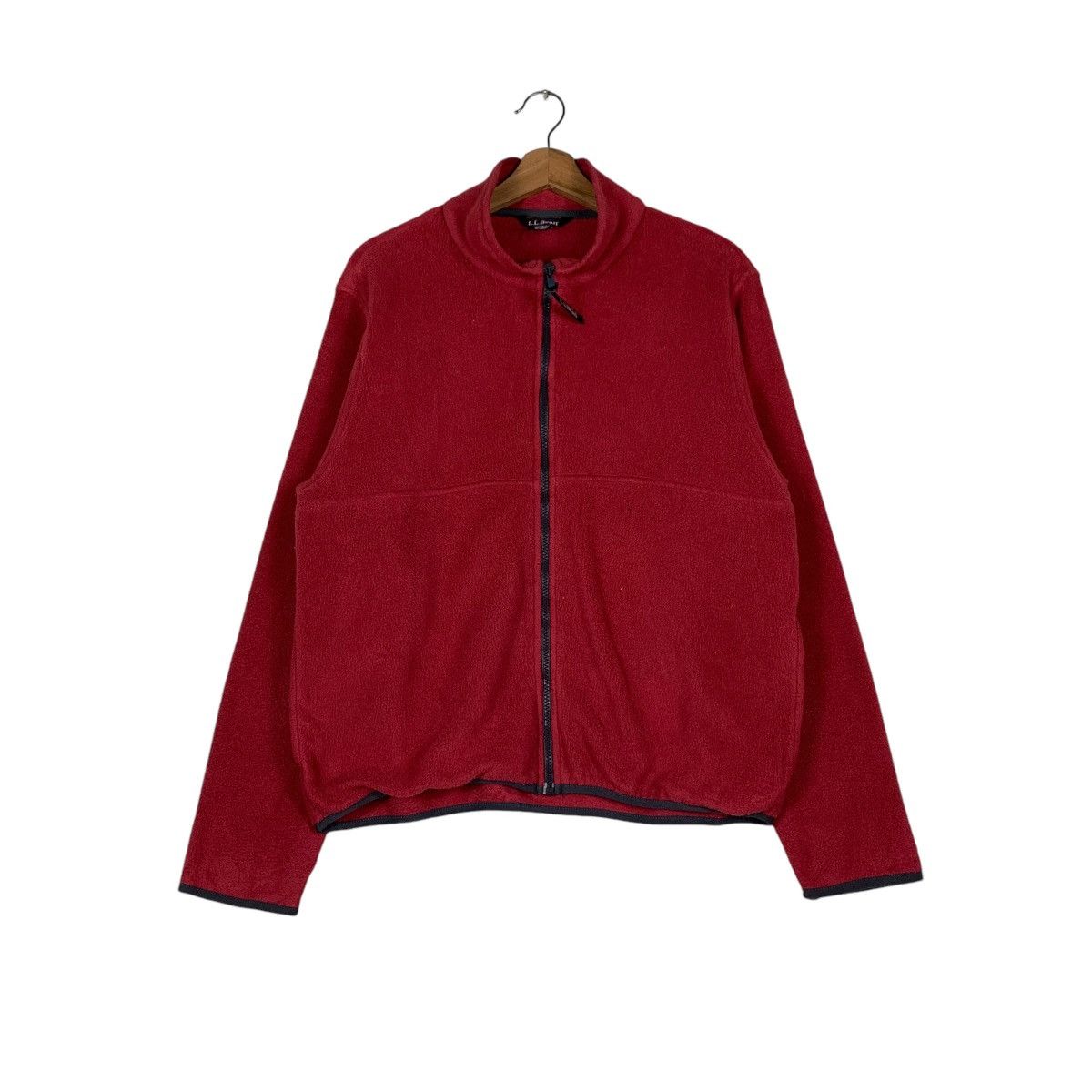 L.L. Bean 90’s L.L. BEAN Zipper Red Fleece Jacket #1358-C61 Size M / US 6-8 / IT 42-44 - 1 Thumbnail