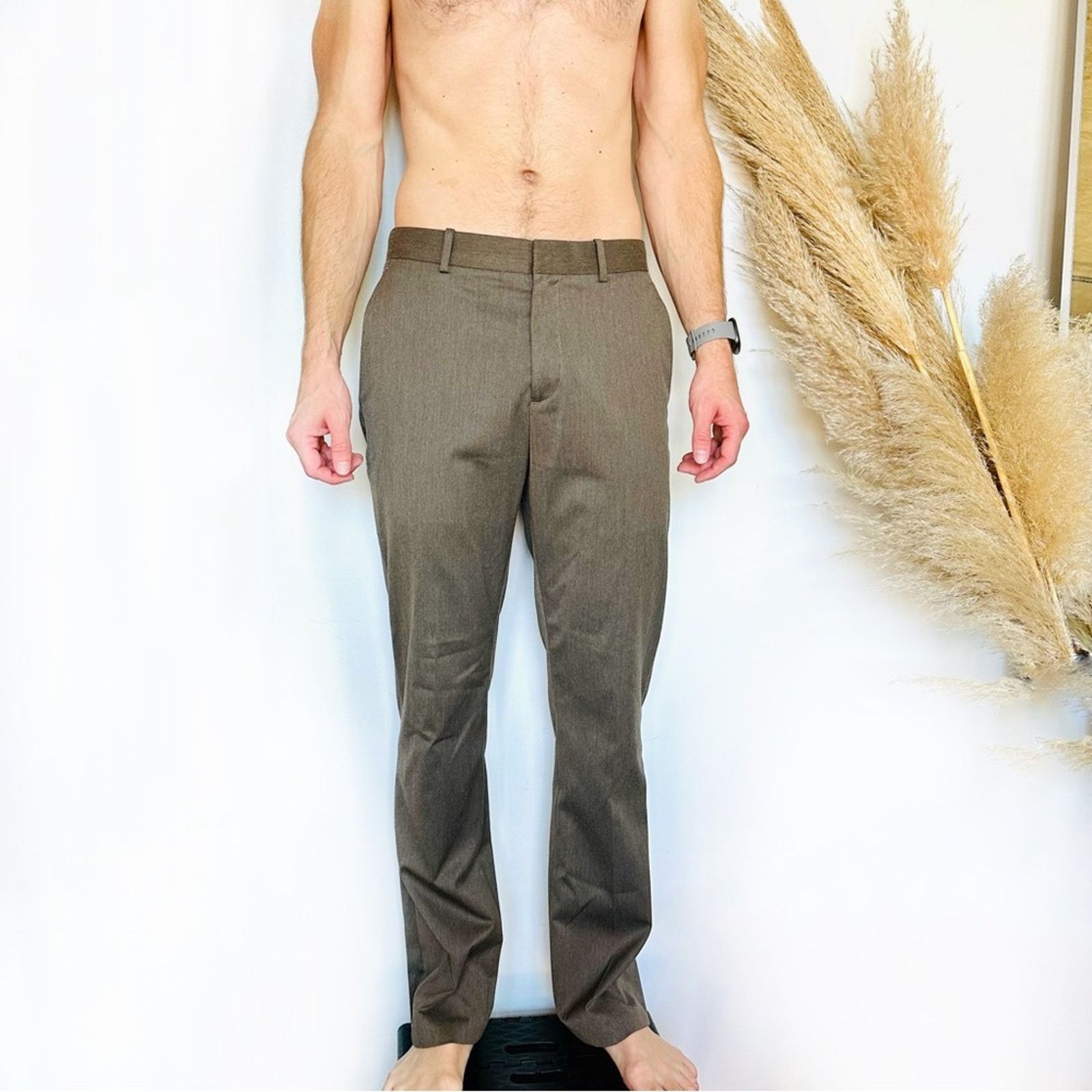 Perry Ellis PERRY ELLIS PORTFOLIO Light Brown Slim Trousers Slacks Pants Size US 30 / EU 46 - 1 Thumbnail