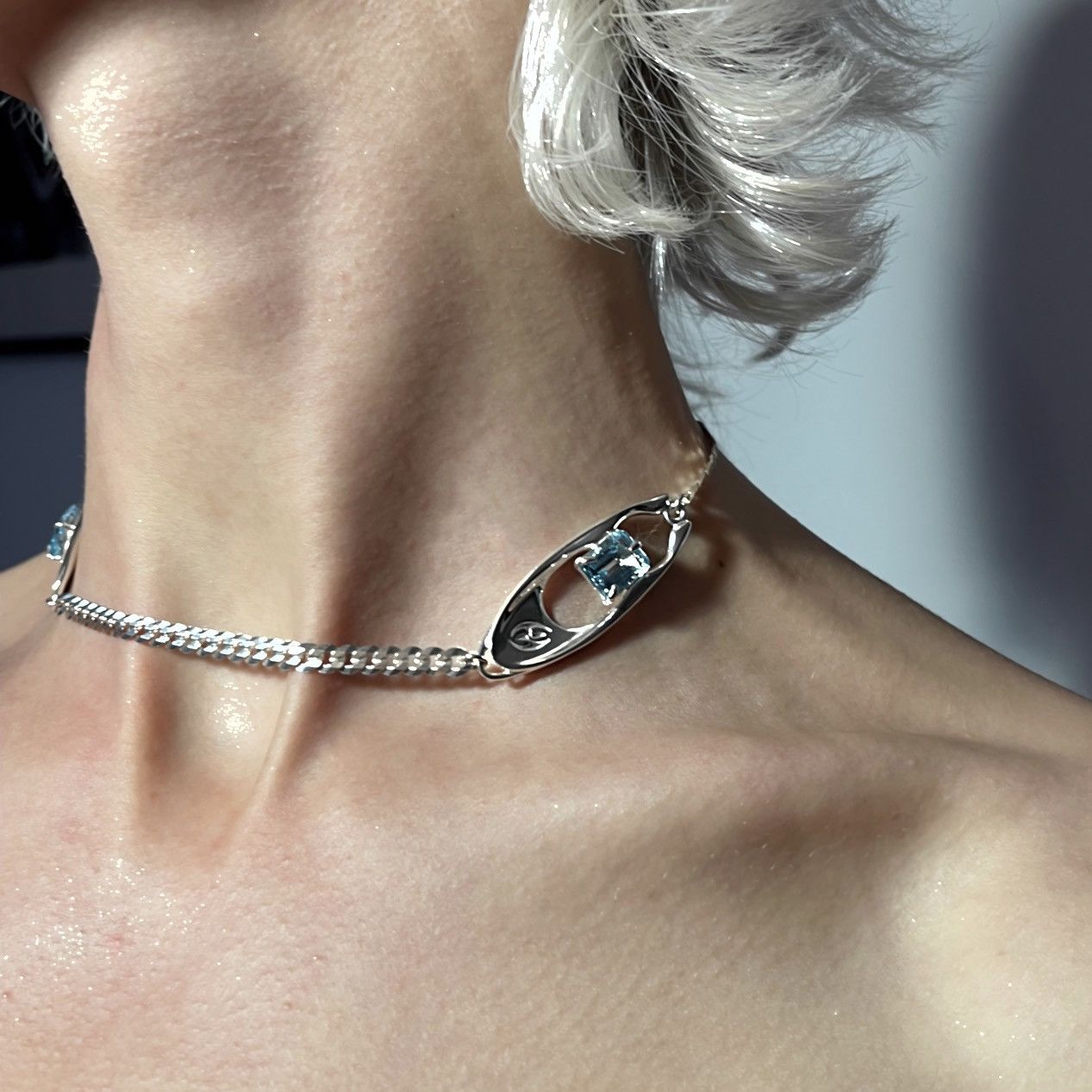 Other SYDORIA SILVER NECKLACE WITH A NATURAL TOPAZ Size ONE SIZE - 5 Thumbnail