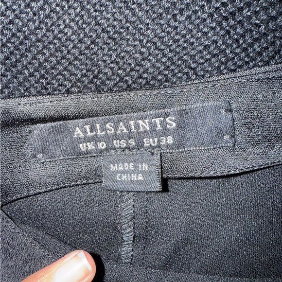 Allsaints AllSaints Black Cap Sleeve V-Neck Dress Size Small Size S / US 4 / IT 40 - 8 Thumbnail