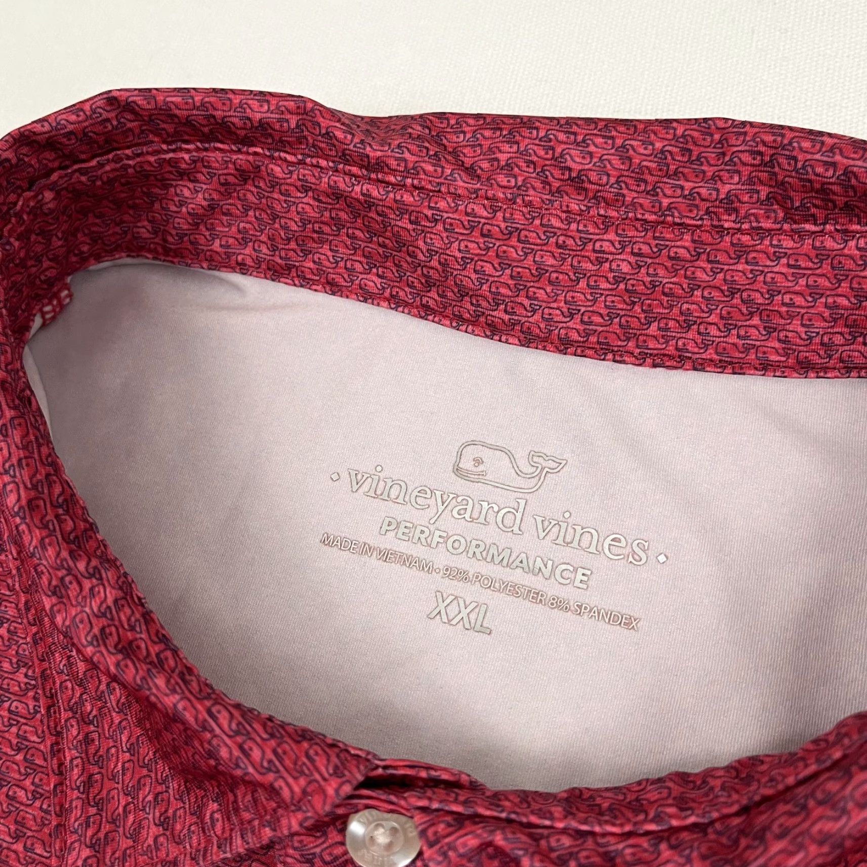 Vineyard Vines Vineyard Vines Polo Shirt Mens 2XL Red Whale Print Preppy Active Golf Work Shirt Size US XXL / EU 58 / 5 - 2 Thumbnail
