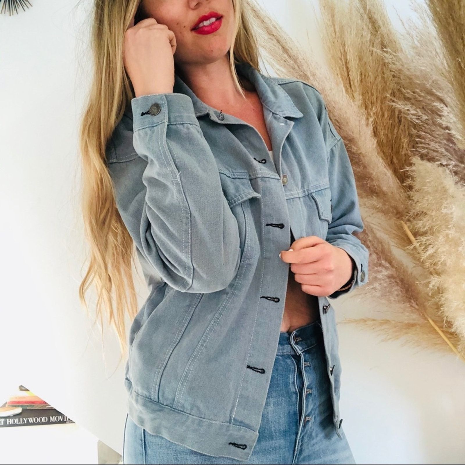 Vintage VINTAGE HENGSHENG Light Soft Blue Denim Button Jean Jacket Size S / US 4 / IT 40 - 4 Thumbnail