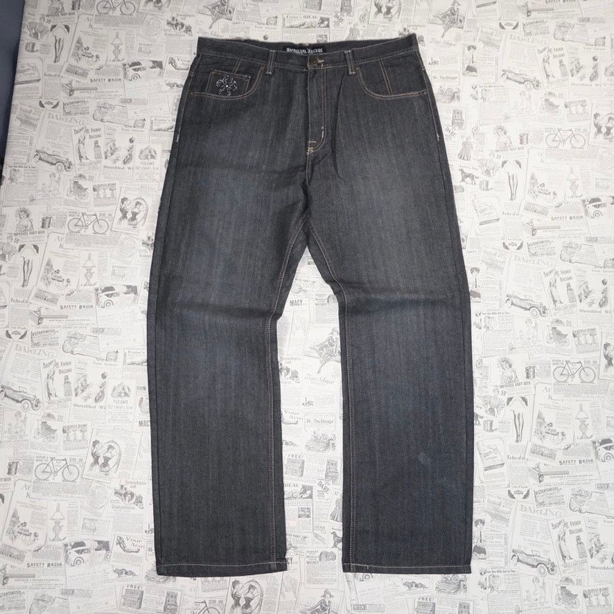 Express 40 -Vintage Y2K Brooklyn express cross embroider jeans pants Size US 40 / EU 56 - 2 Thumbnail