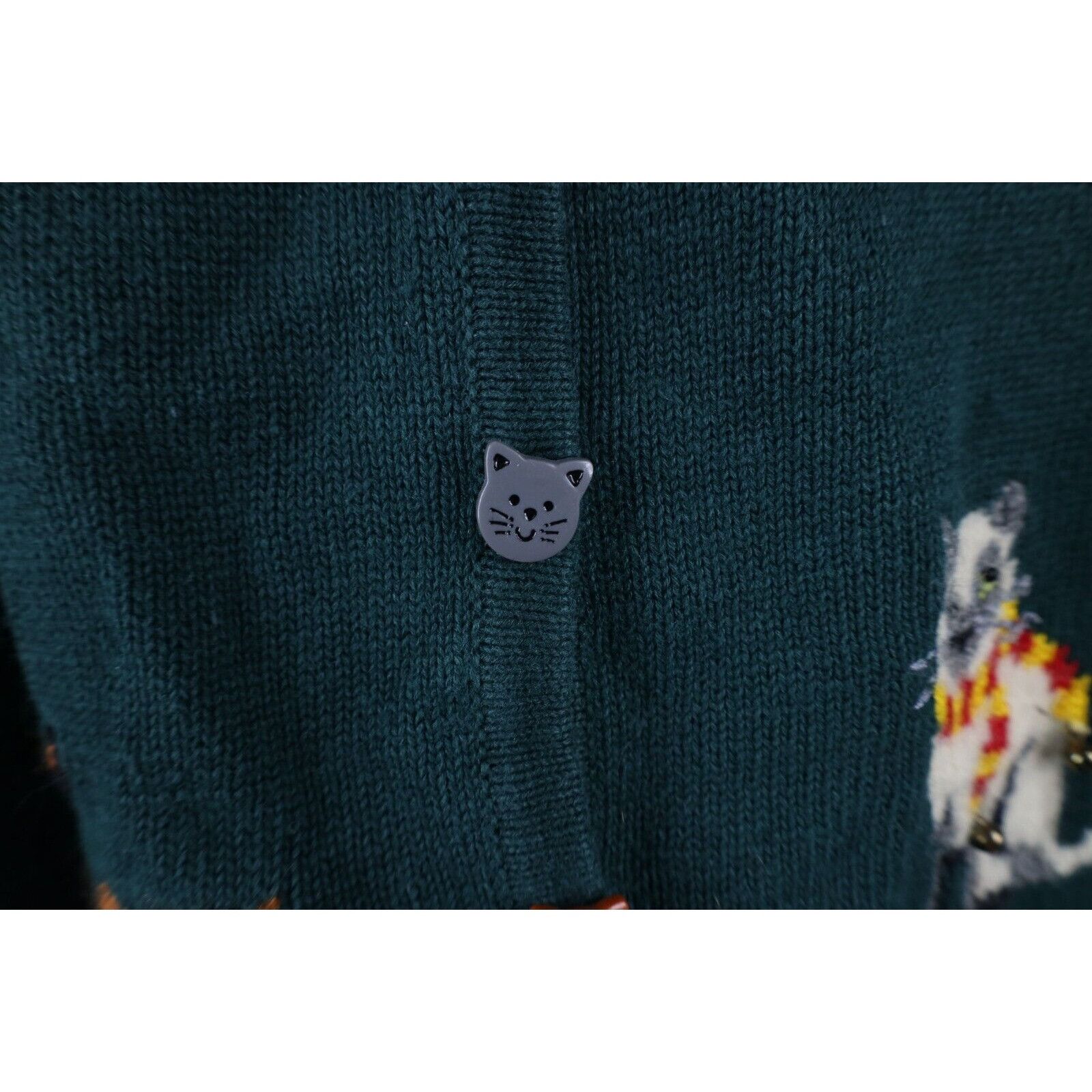 Vintage Vintage Y2K 2001 Christmas Cat Bells Knit Cardigan Sweater Size 3XL / US 20-22 - 10 Thumbnail