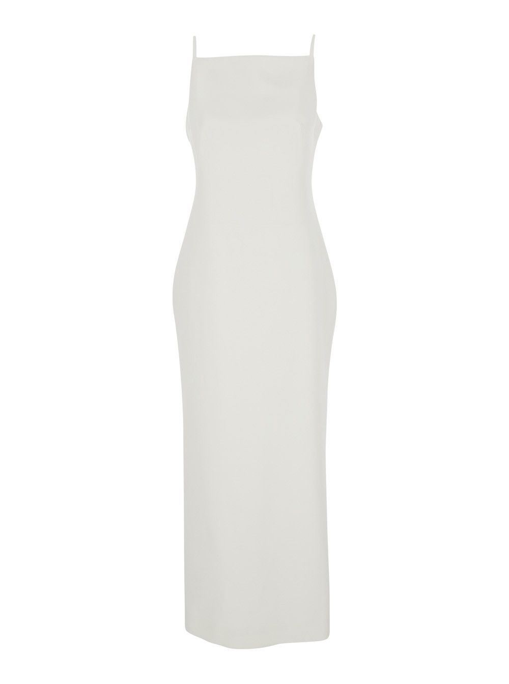 Givenchy Long White 'Ivory' Dress with Square Neckline and Single Vent at the Back in Viscose Blend for Women Size M / US 6-8 / IT 42-44 - 1 Thumbnail
