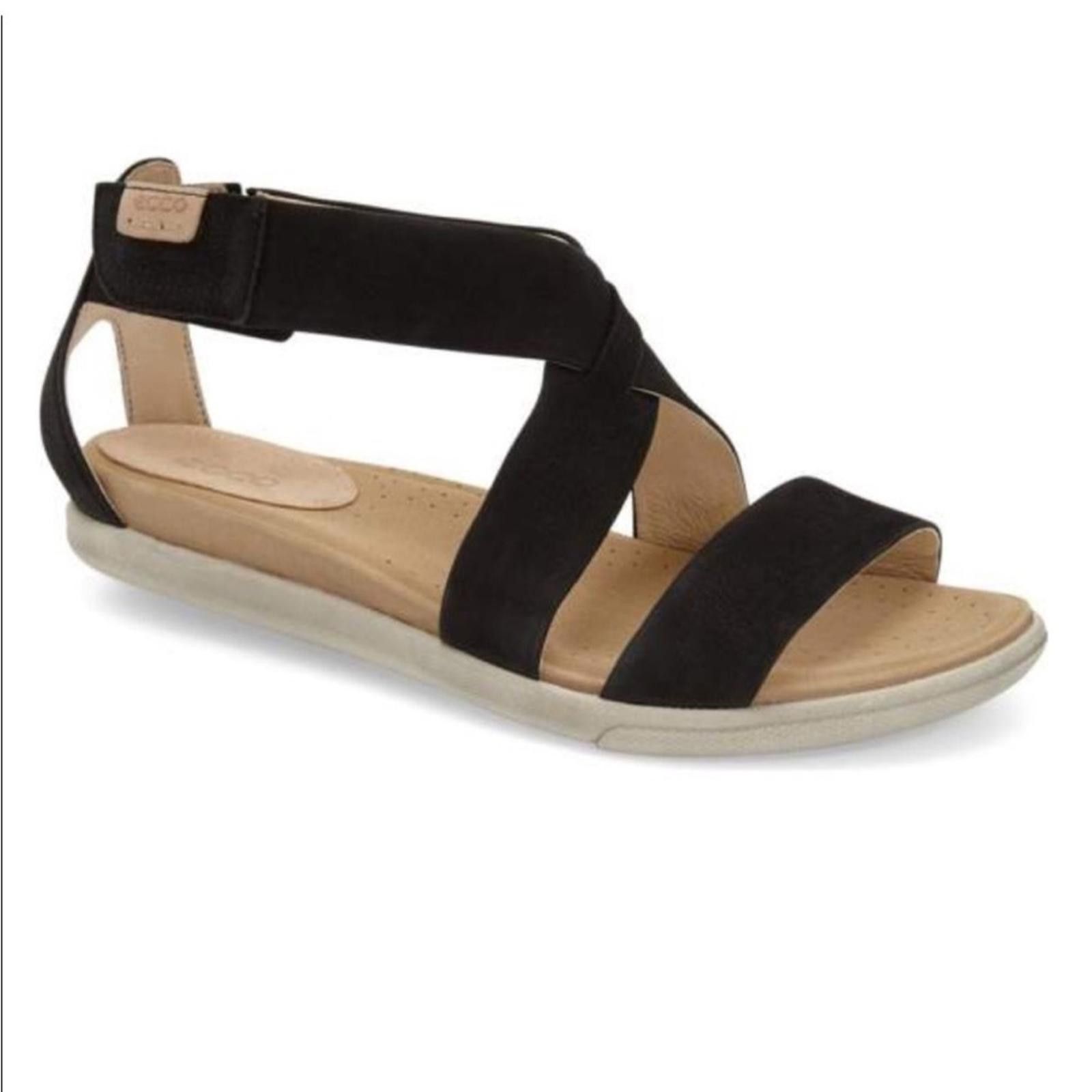 Ecco ECCO Damara Black Leather Crossover Strap Sandals EU 37 Size US 6.5 / IT 36.5 - 1 Thumbnail