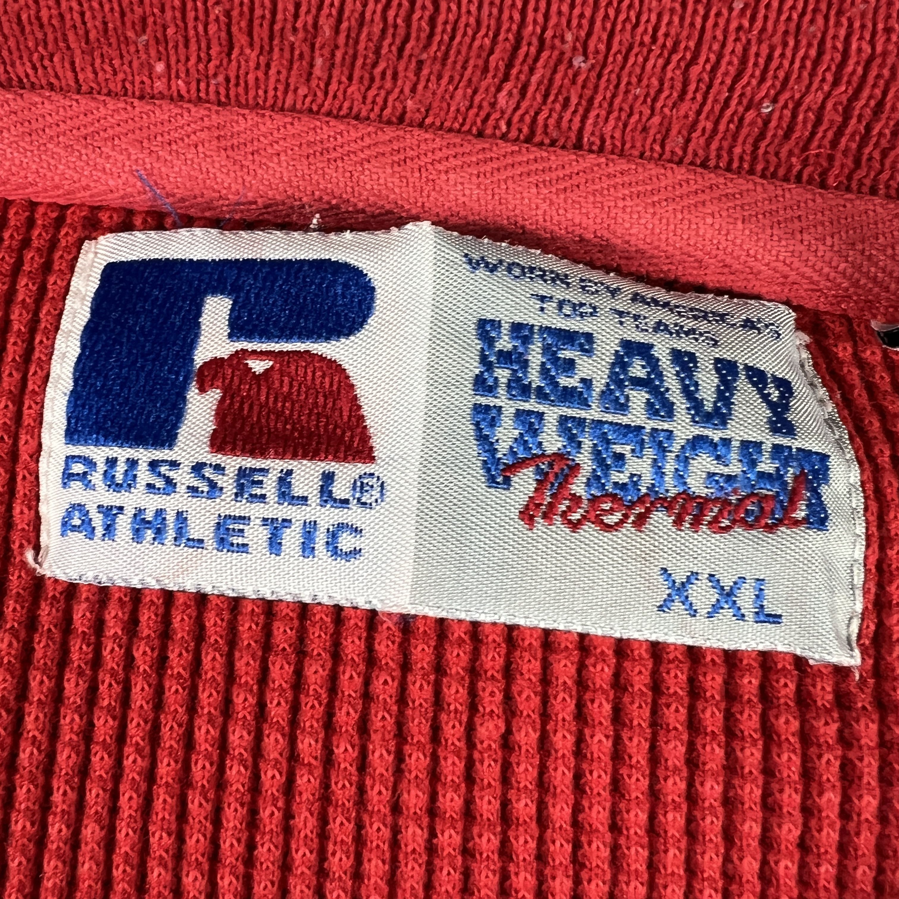MLB × Russell Athletic × Vintage VTG Russell Cincinnati Reds Thermal Sweatshirt Red Crewneck Size US XXL / EU 58 / 5 - 11 Thumbnail