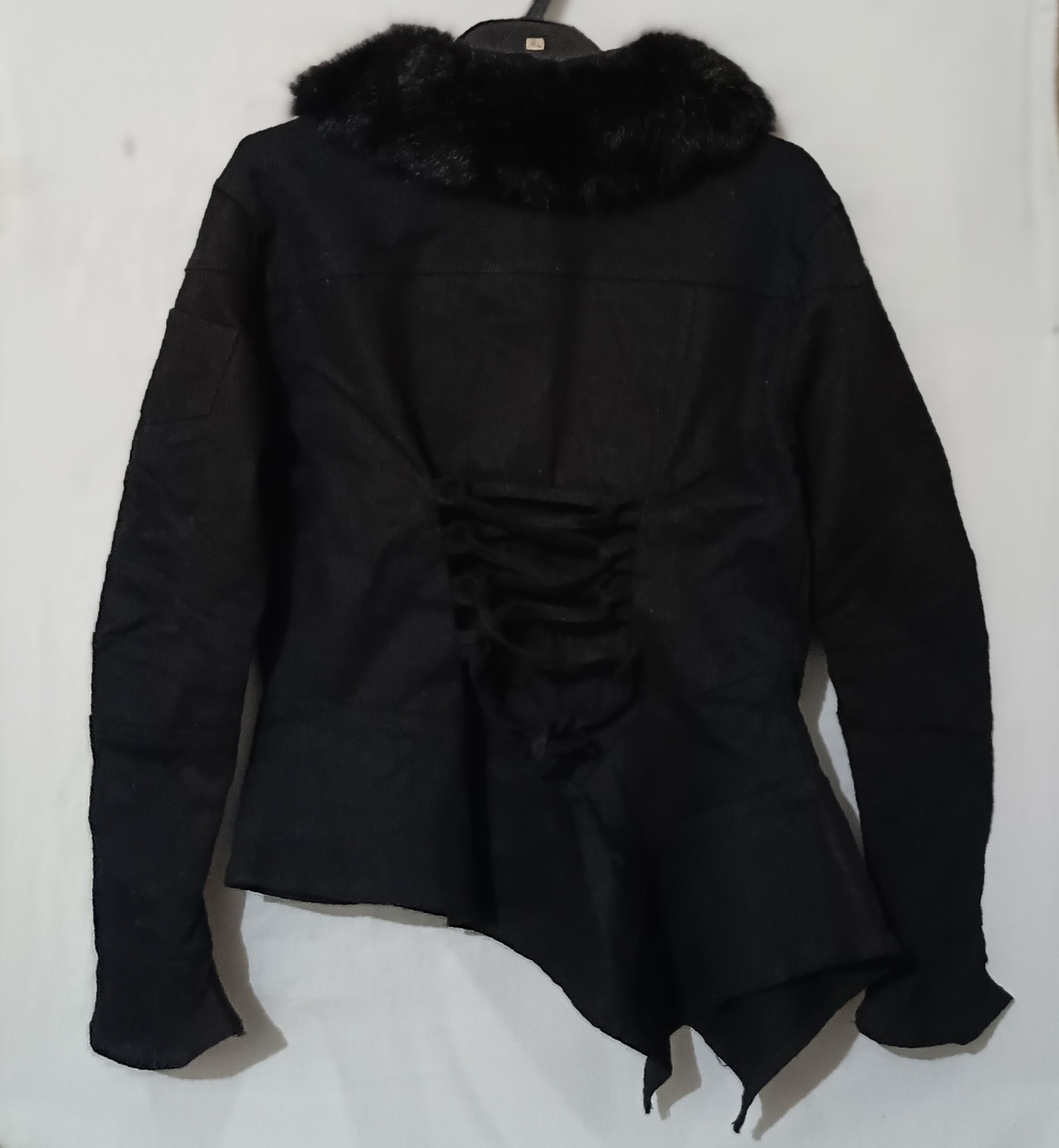 Tornado Mart 🇯🇵00's Asymmetric Lace infusion Fur Jackets Size M / US 6-8 / IT 42-44 - 3 Thumbnail