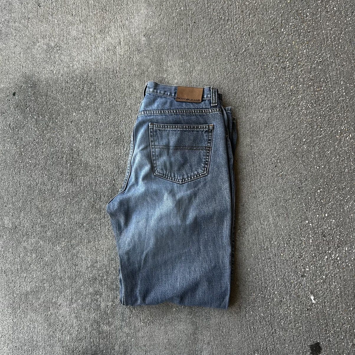 DKNY × Vintage Y2K DKNY gray faded baggy jeans Size US 33 - 1 Thumbnail