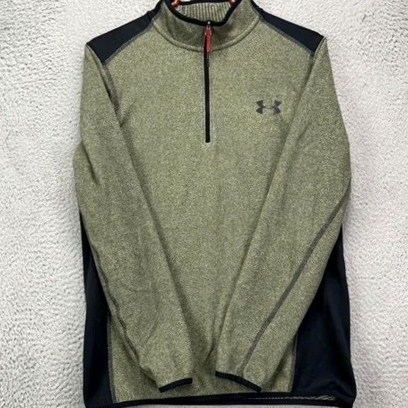 Under Armour Under Armour ColdGear Pullover Shirt Mens Small Green Black Quarter Zip Shirt Size US S / EU 44-46 / 1 - 3 Thumbnail