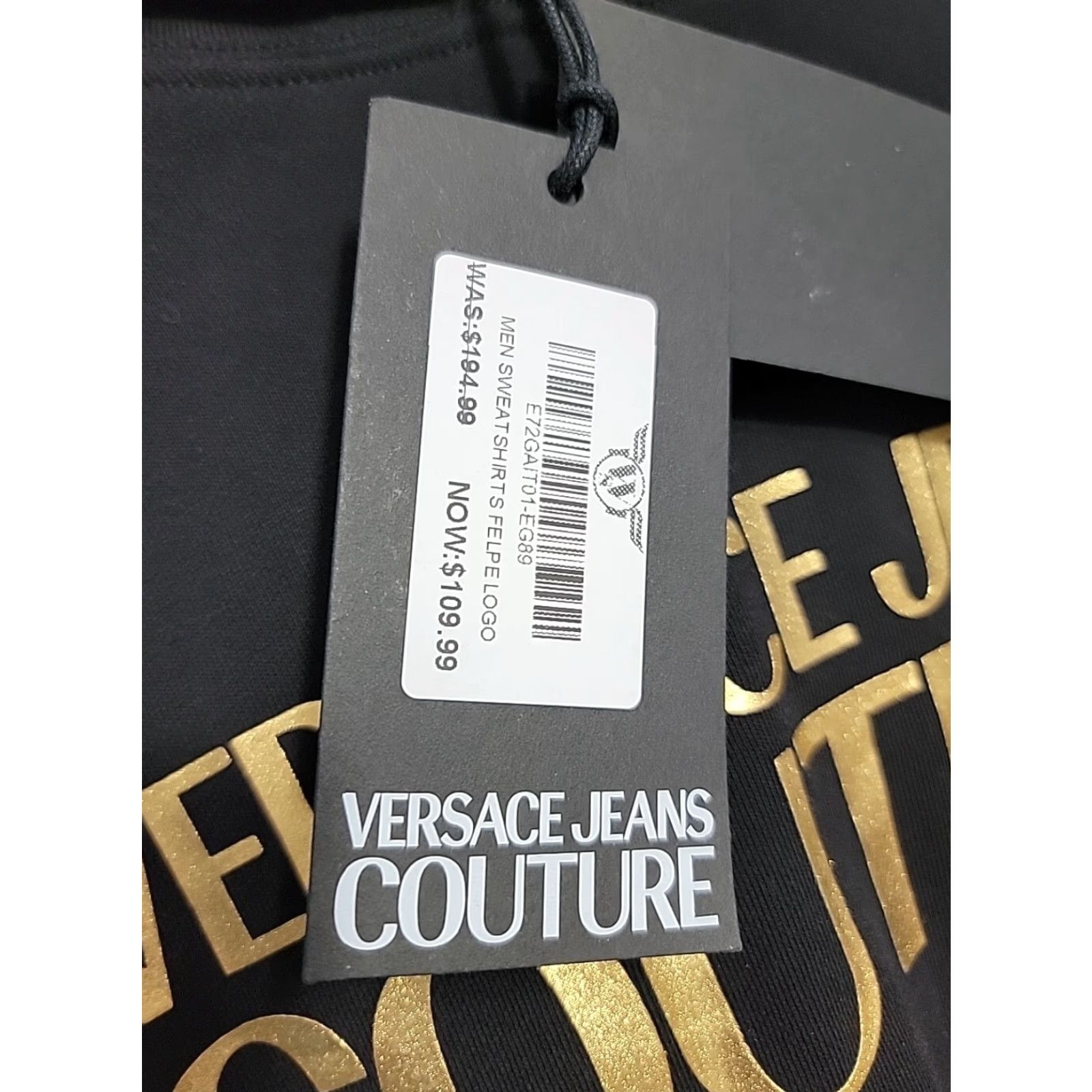 Versace Jeans Couture VERSACE JEANS COUTURE HOODIE BLACK 2XL Mens Logo Graphic Print Cotton Long Sleeve Casual Hoodie Size US XXL / EU 58 / 5 - 7 Thumbnail