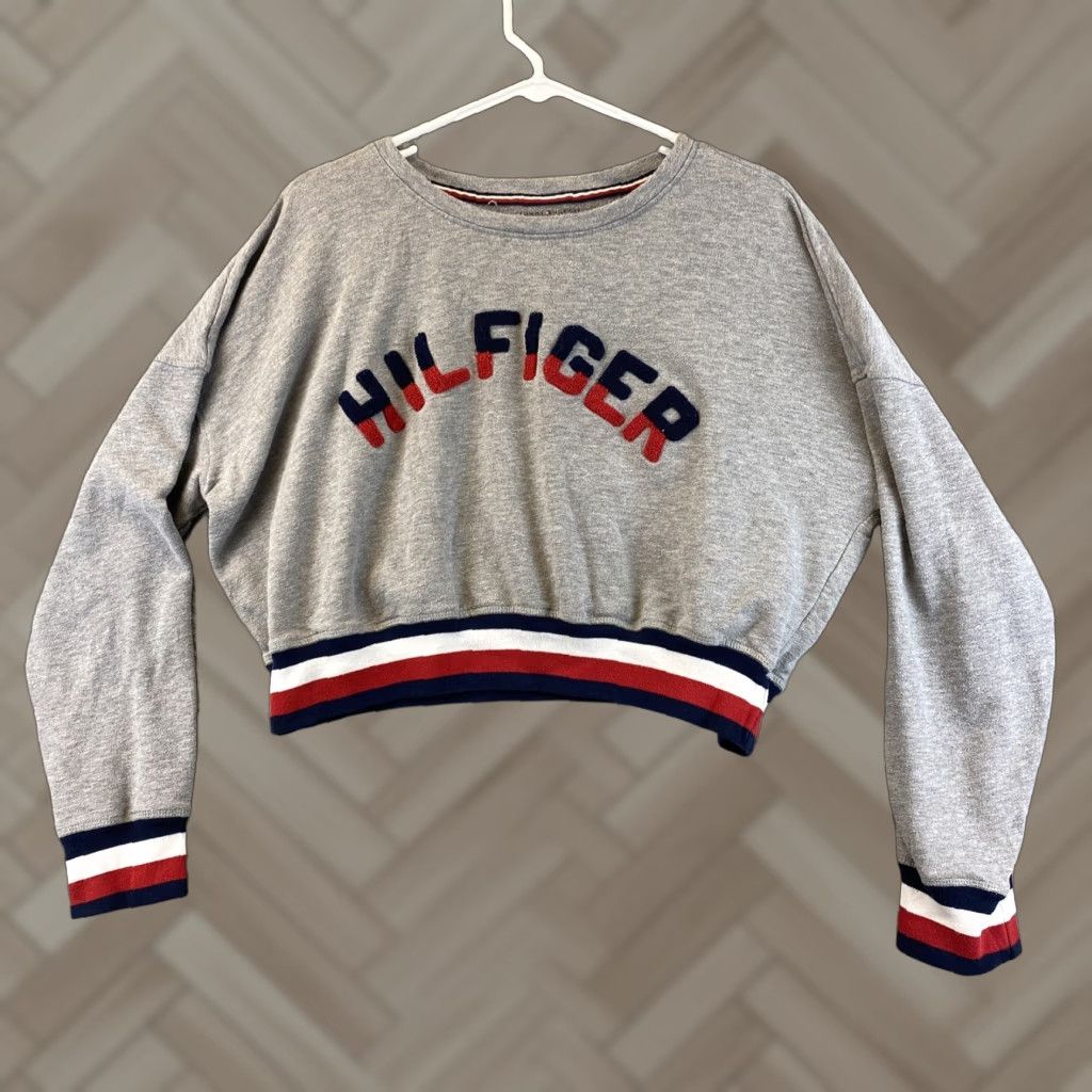Tommy Hilfiger Tommy Hilfiger Logo Cropped Sweatshirt Women Color Gray Size M 46-41 Size M / US 6-8 / IT 42-44 - 1 Thumbnail