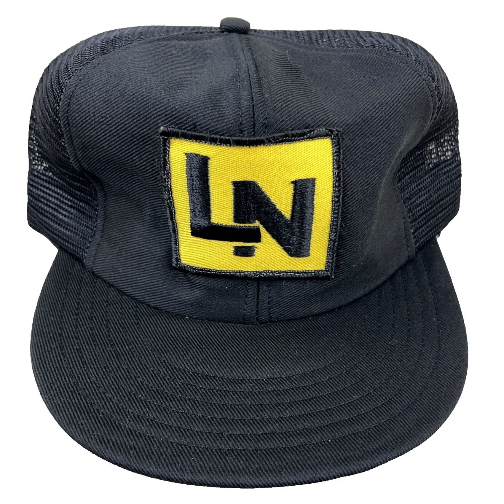 Rains Vintage L&N Railroad Trucker Hat Cap Made In USA Black 80s Patch Trains Mens One Size Adjustable Mesh Back Cap Size ONE SIZE - 2 Thumbnail