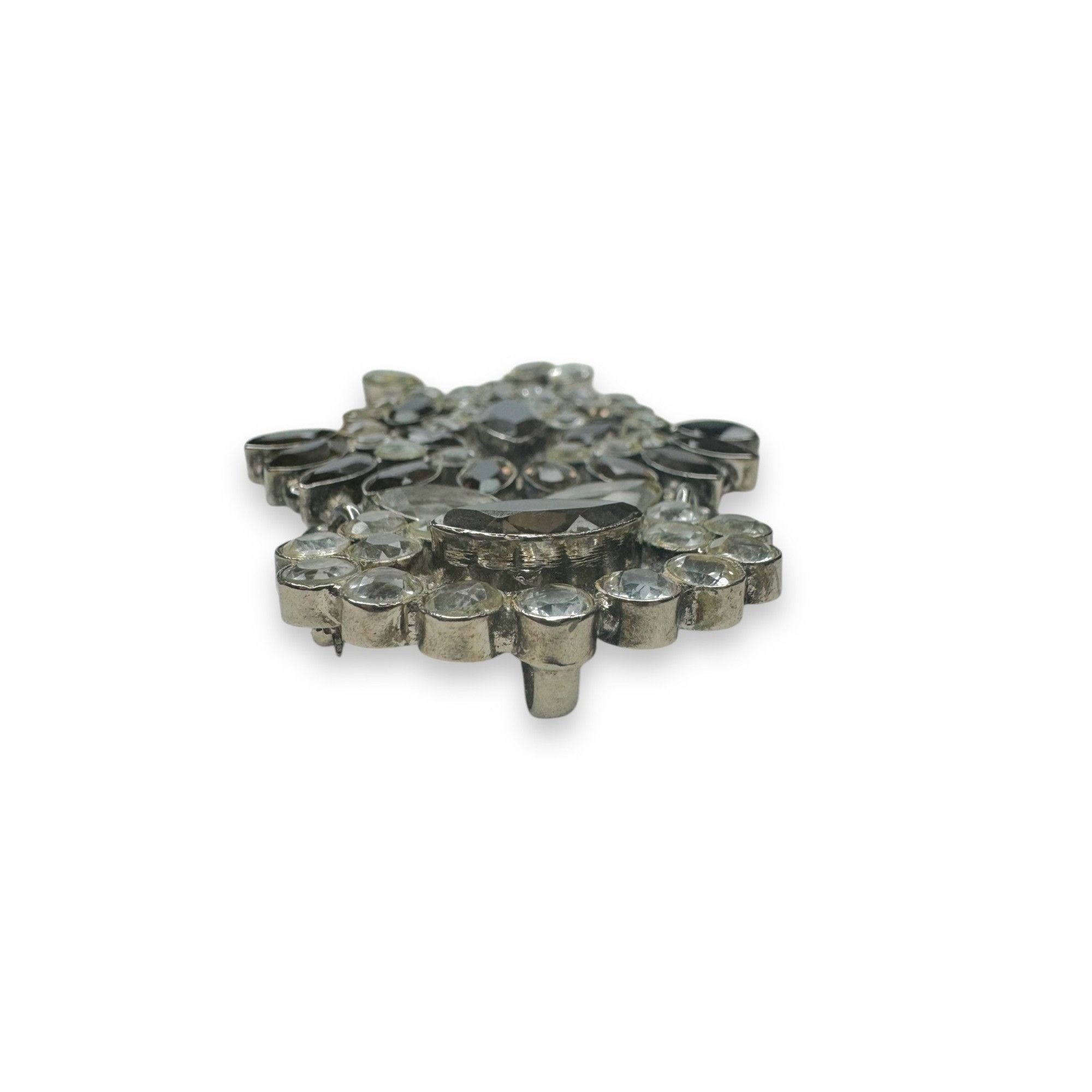 Other Vintage Sterling Silver Smoky Quartz & Crystal Brooch Pin Pe Size ONE SIZE - 9 Thumbnail