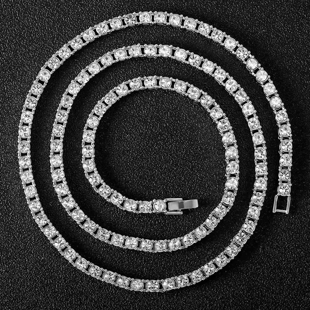 Jewelry 4MM Tennis Chain Necklace Size ONE SIZE - 1 Thumbnail