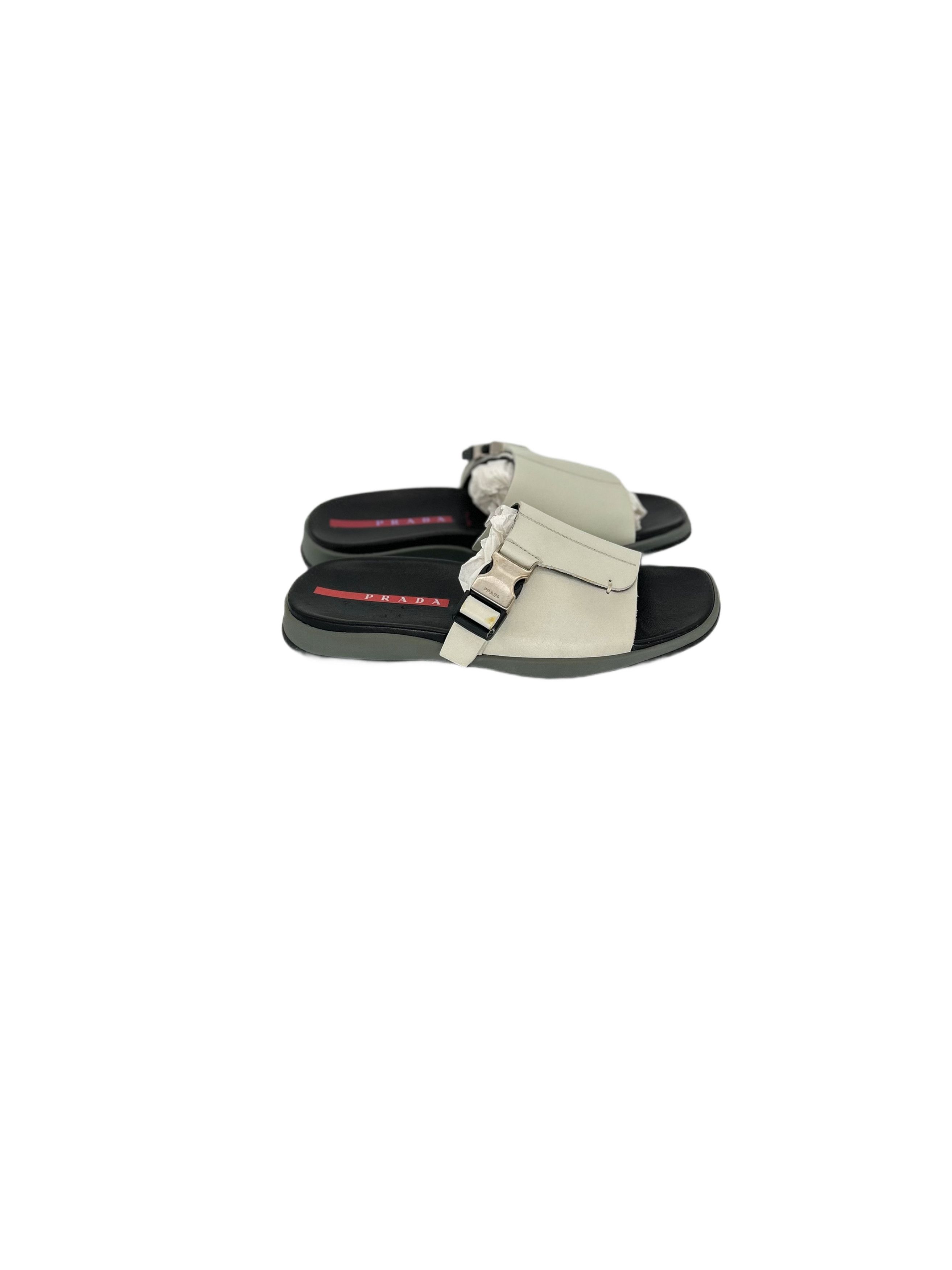 Prada Prada Linea Rossa 'Sport' White Sandals With Metal Clip Size US 6.5 / EU 39-40 - 2 Thumbnail