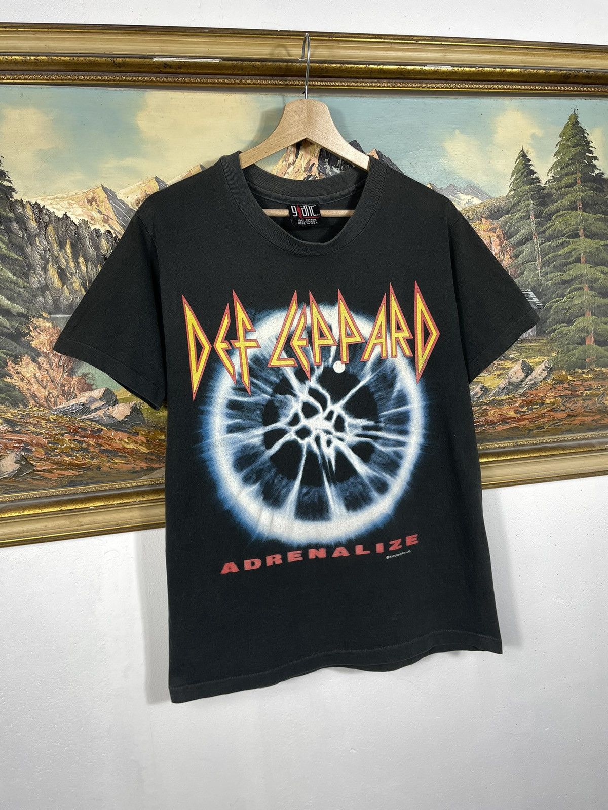 Band Tees Def Leppard Black Vintage 90s Tee Rock Metal Adrenalize Tour Size US M / EU 48-50 / 2 - 3 Thumbnail