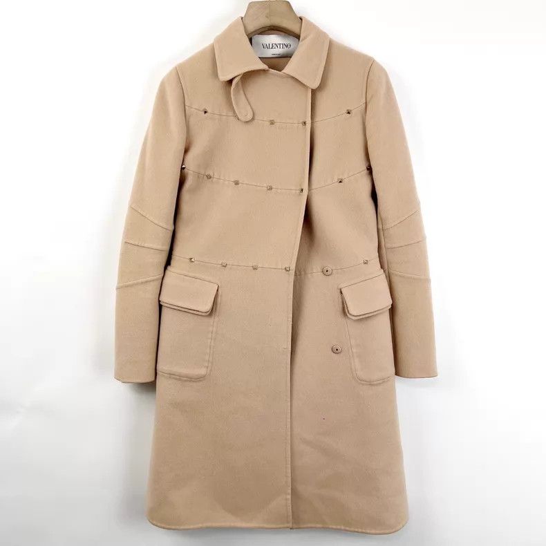 Versace Versace Pink rivets decorate the woolen coat Size M / US 6-8 / IT 42-44 - 1 Thumbnail