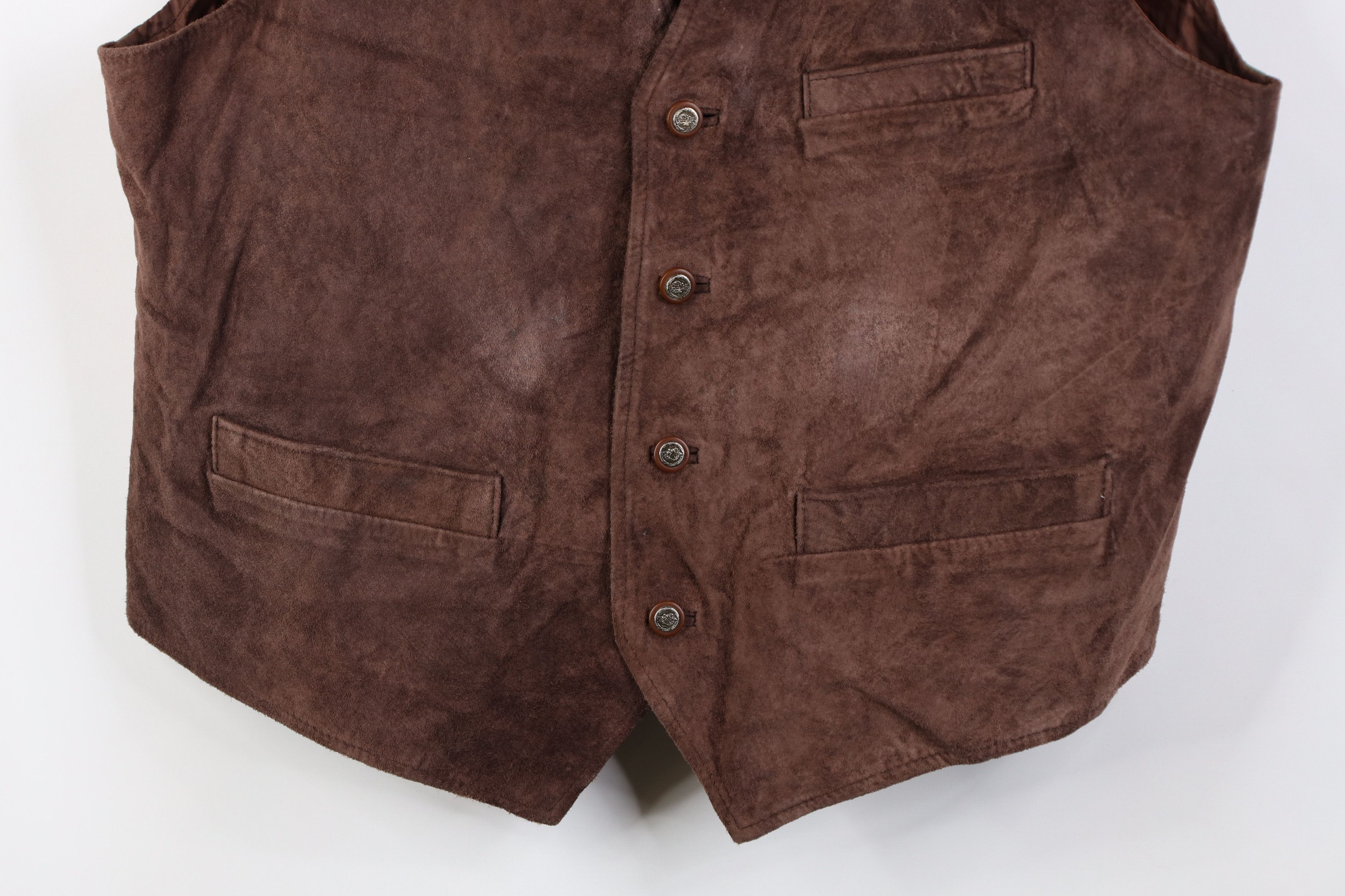 Vintage Vintage 90s Streetwear Buckle Back Suede Leather Vest Size US M / EU 48-50 / 2 - 3 Thumbnail