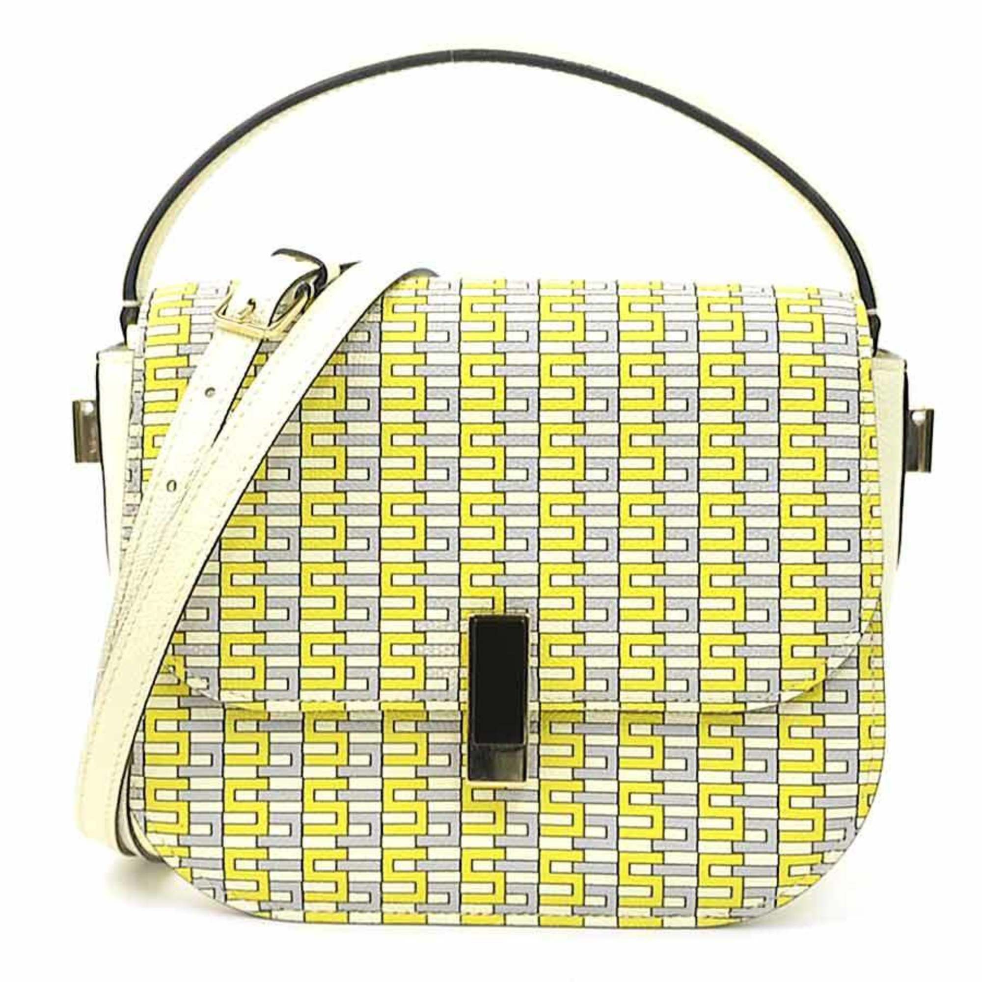 Valextra Valextra Iside Crossbody Leather Handbag/Shoulder Bag in Yellow, Gray, and Ivory, Women's, 90174g Size ONE SIZE - 1 Thumbnail