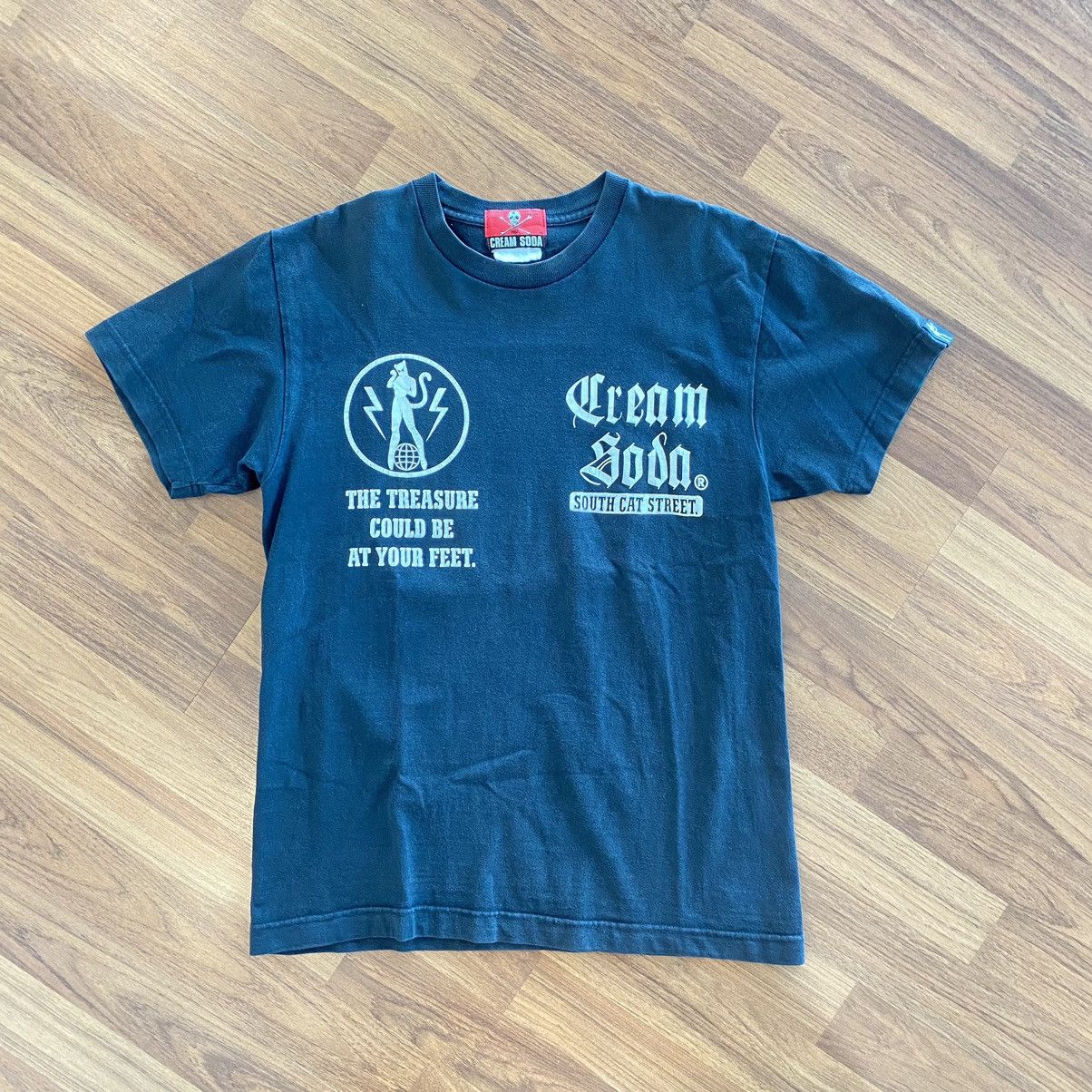 Japanese Brand Thrashed Faded Vintage Y2K Cream Soda ERD GRUNGE T-SHIRT Size US M / EU 48-50 / 2 - 2 Thumbnail