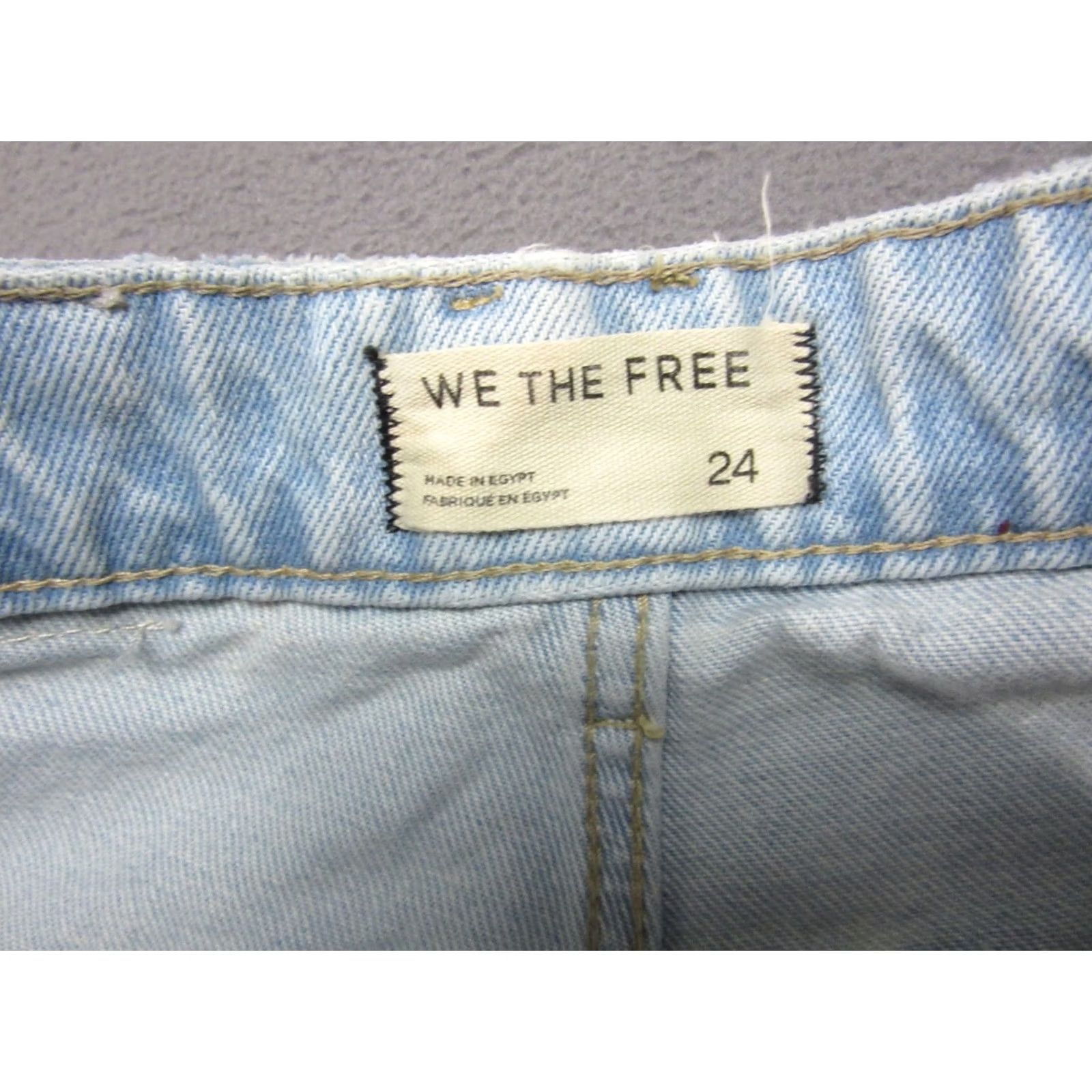Free People Free People Jeans Women 24 Blue Wide-Leg Mid Distressed We The Free Bohemian Button Zipper 5-Pocket Denim Casual Womens Size 42" / US 20 - 7 Thumbnail