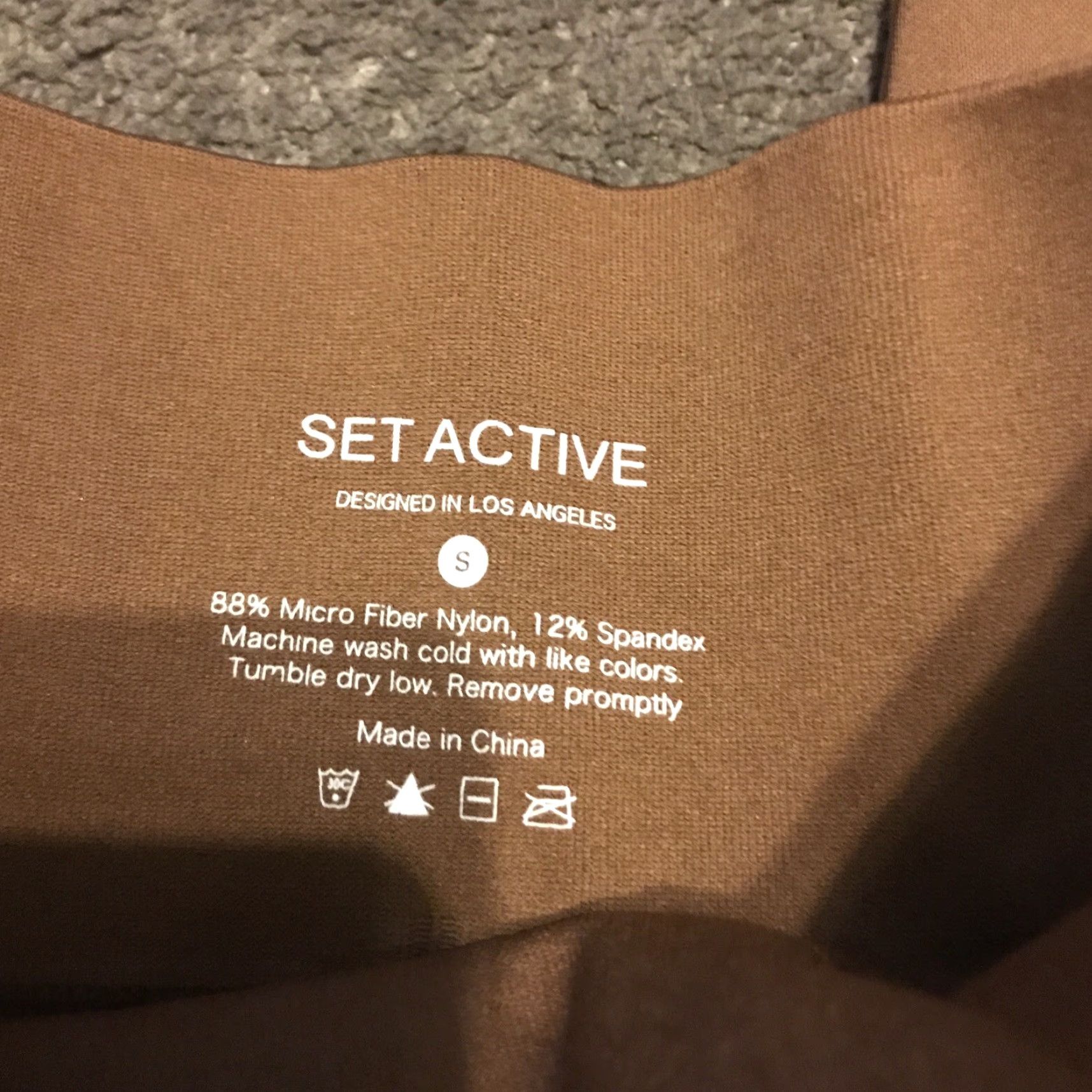 Vintage SET ACTIVE Leggings Small Brown Women Activewear Compression Seamless Sculptflex Size 28" / US 6 / IT 42 - 2 Thumbnail