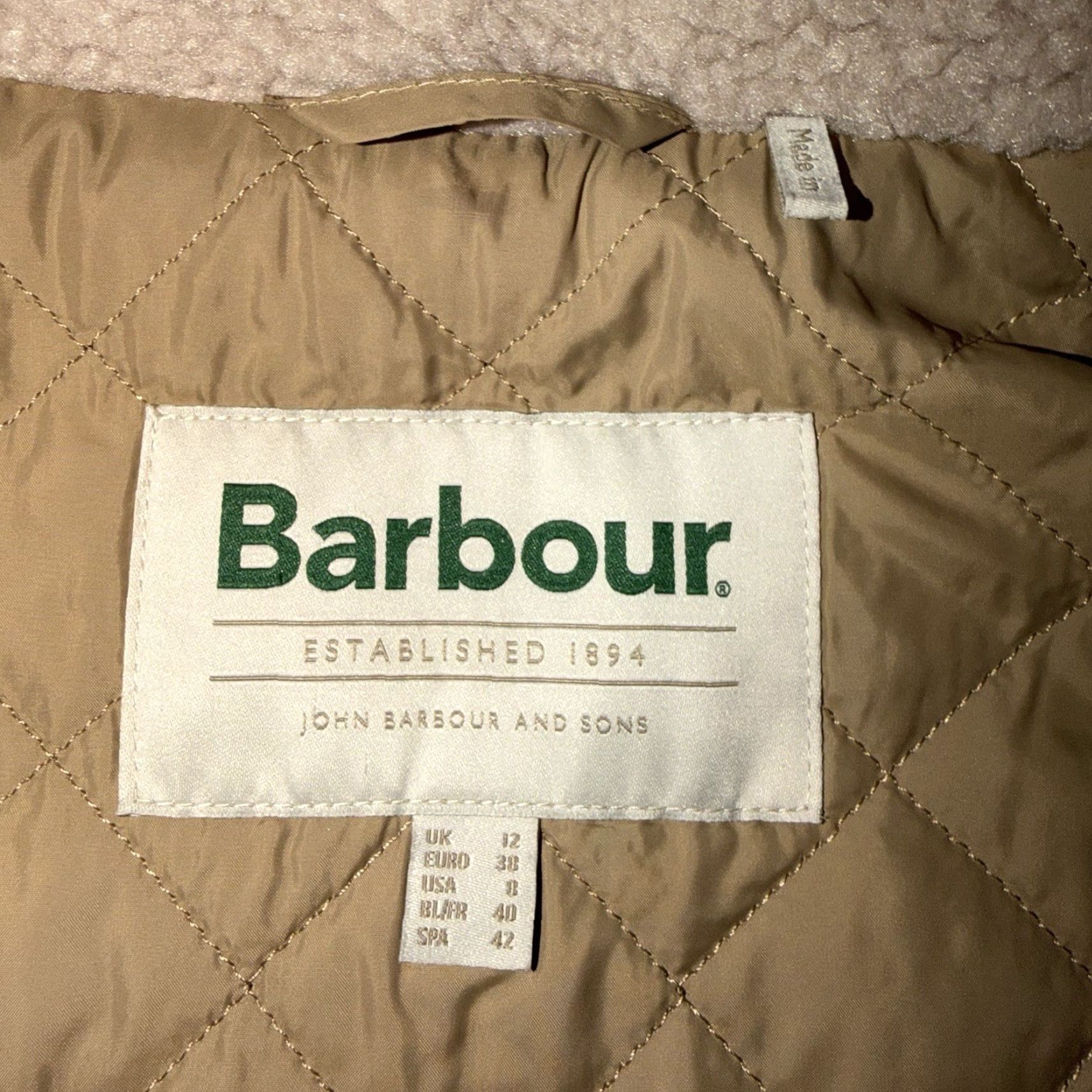 Barbour Barbour Barbour Elisha Fleece Vest Women’s 8 Beige Sherpa Quilted Zip Gilet LFL0073BE11 Size M / US 6-8 / IT 42-44 - 5 Thumbnail