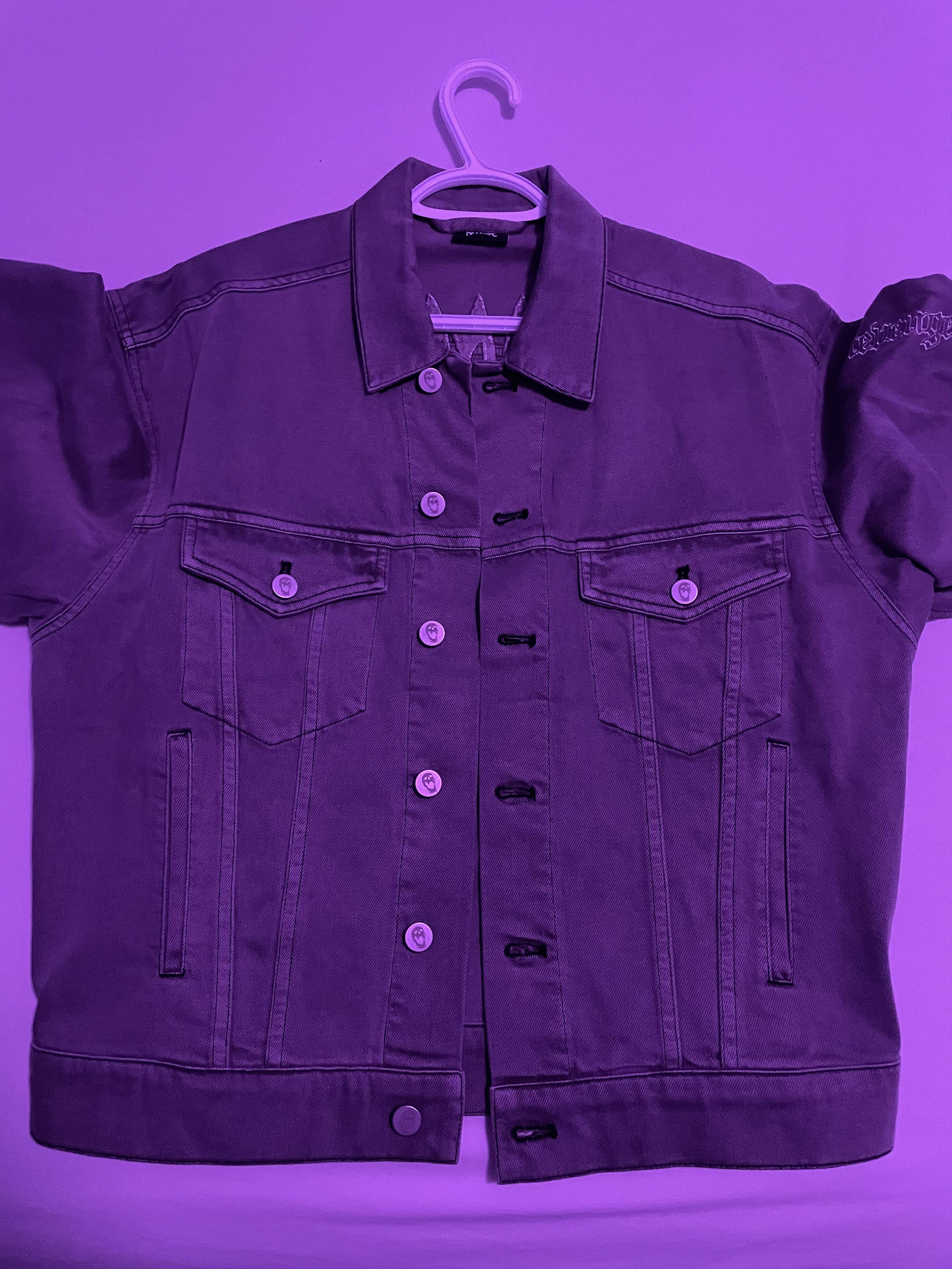 Revenge REVENGE EMBROIDERED DENIM JACKET GREY (2021) Size US S / EU 44-46 / 1 - 5 Thumbnail