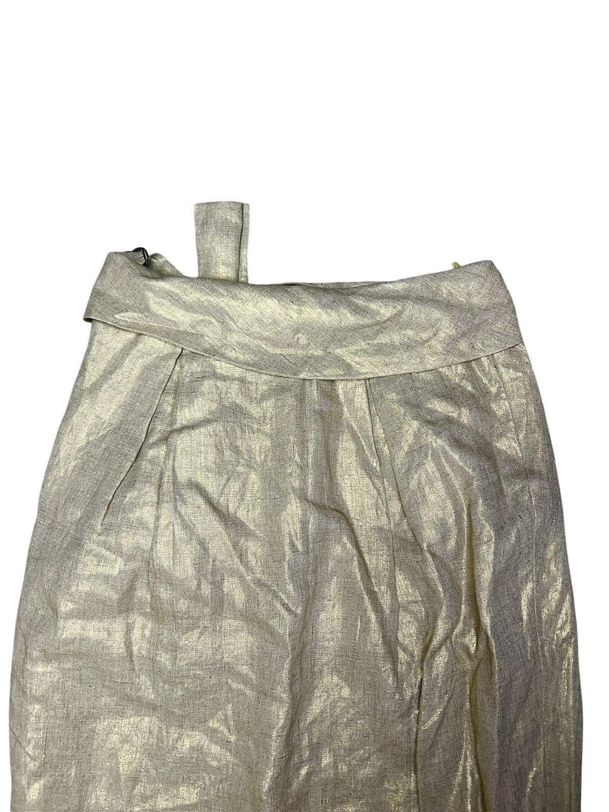 Alexander McQueen S/S 06 Gold Linen Skirt Size 26" / US 2 / IT 38 - 9 Thumbnail
