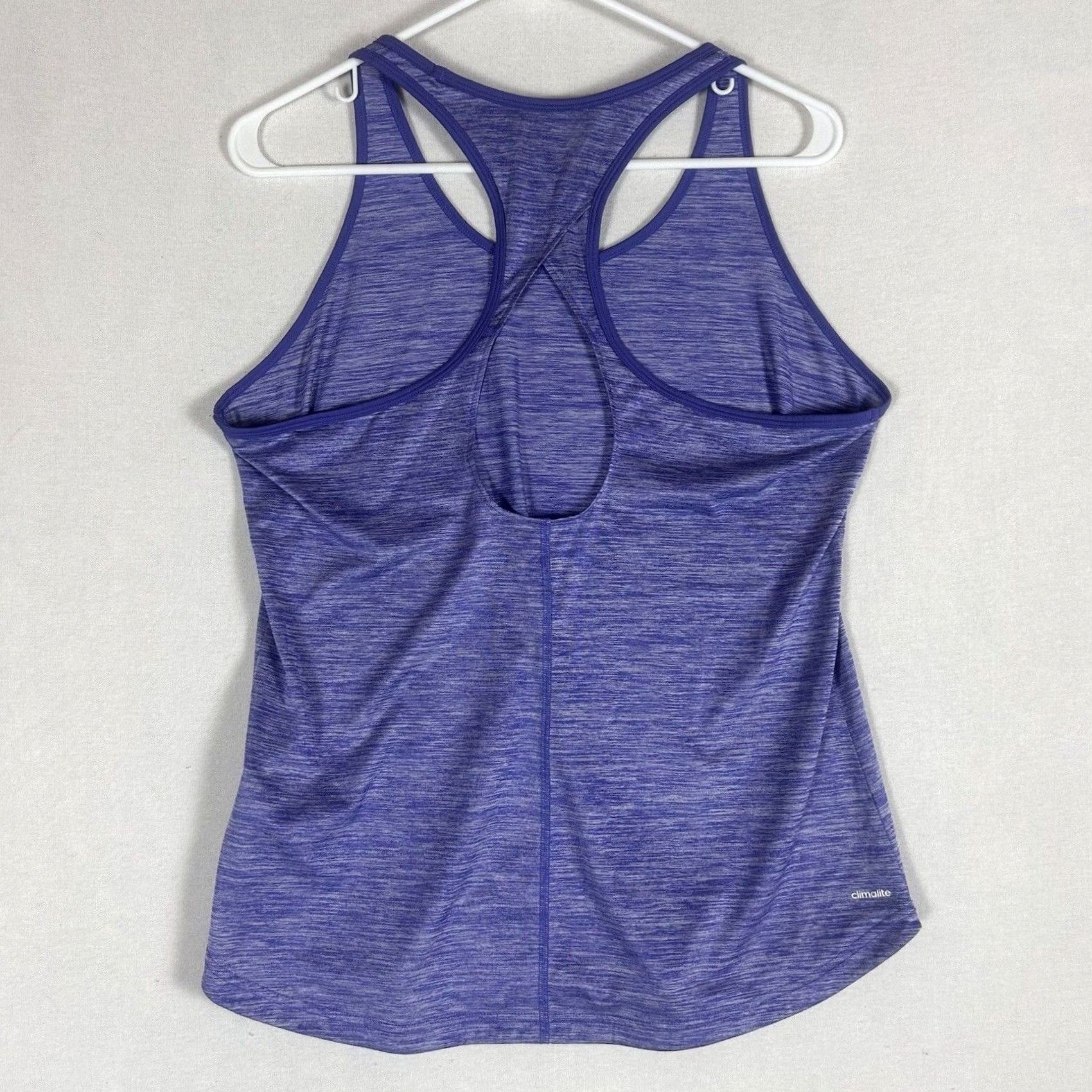 Adidas Adidas Climalite Womens Large Blue Crossback Tank Top Gym Fitness Racerback Pullover Athletic Activewear Size L / US 10 / IT 46 - 6 Thumbnail